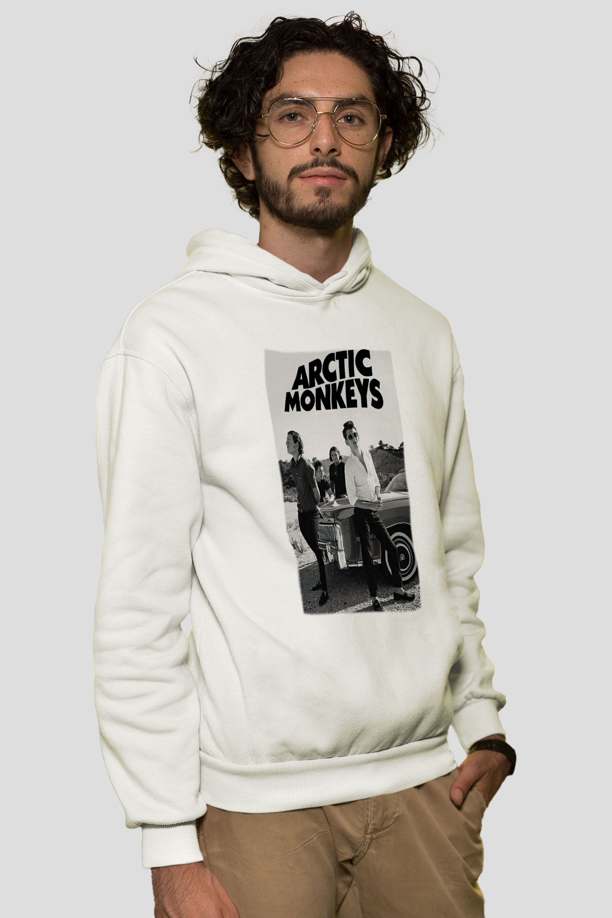 Arctic Monkeys Beyaz Unisex Hoodie