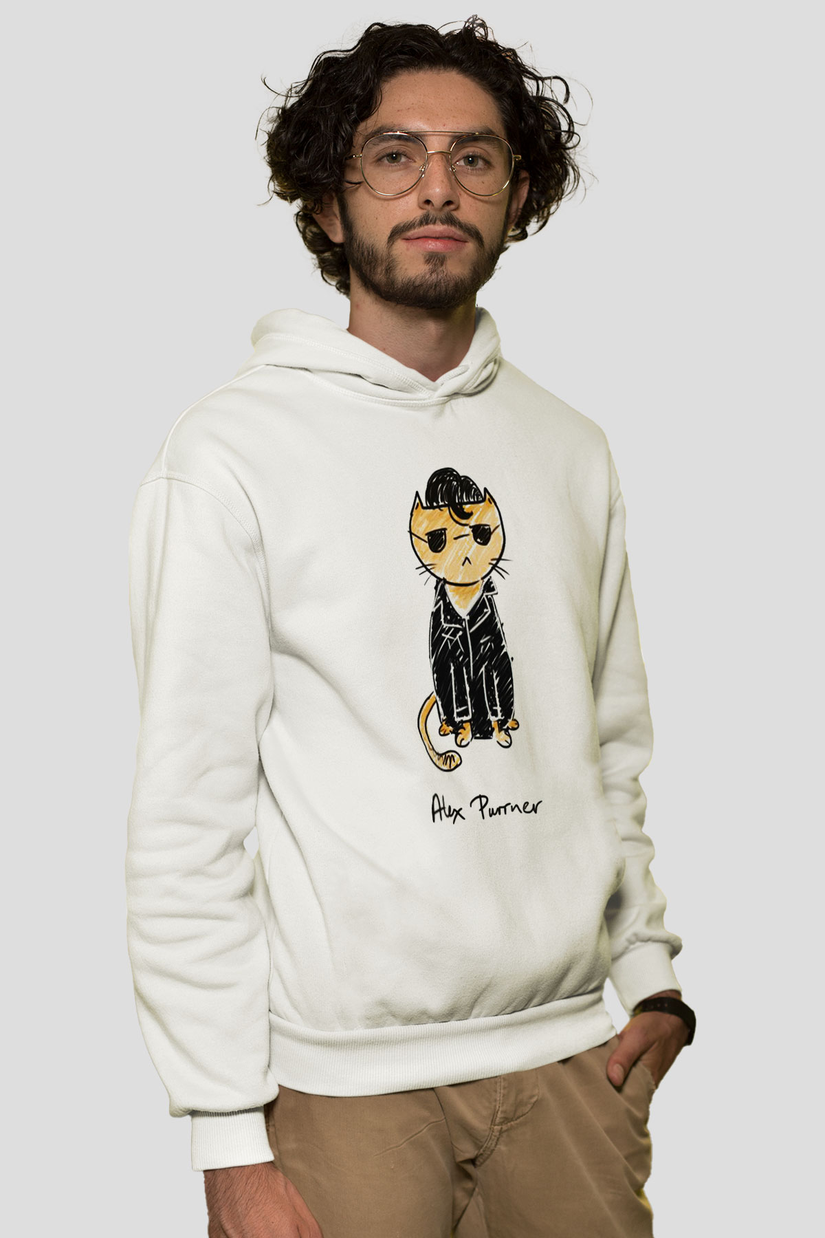 Arctic Monkeys Beyaz Unisex Kapüşonlu Sweatshirt
