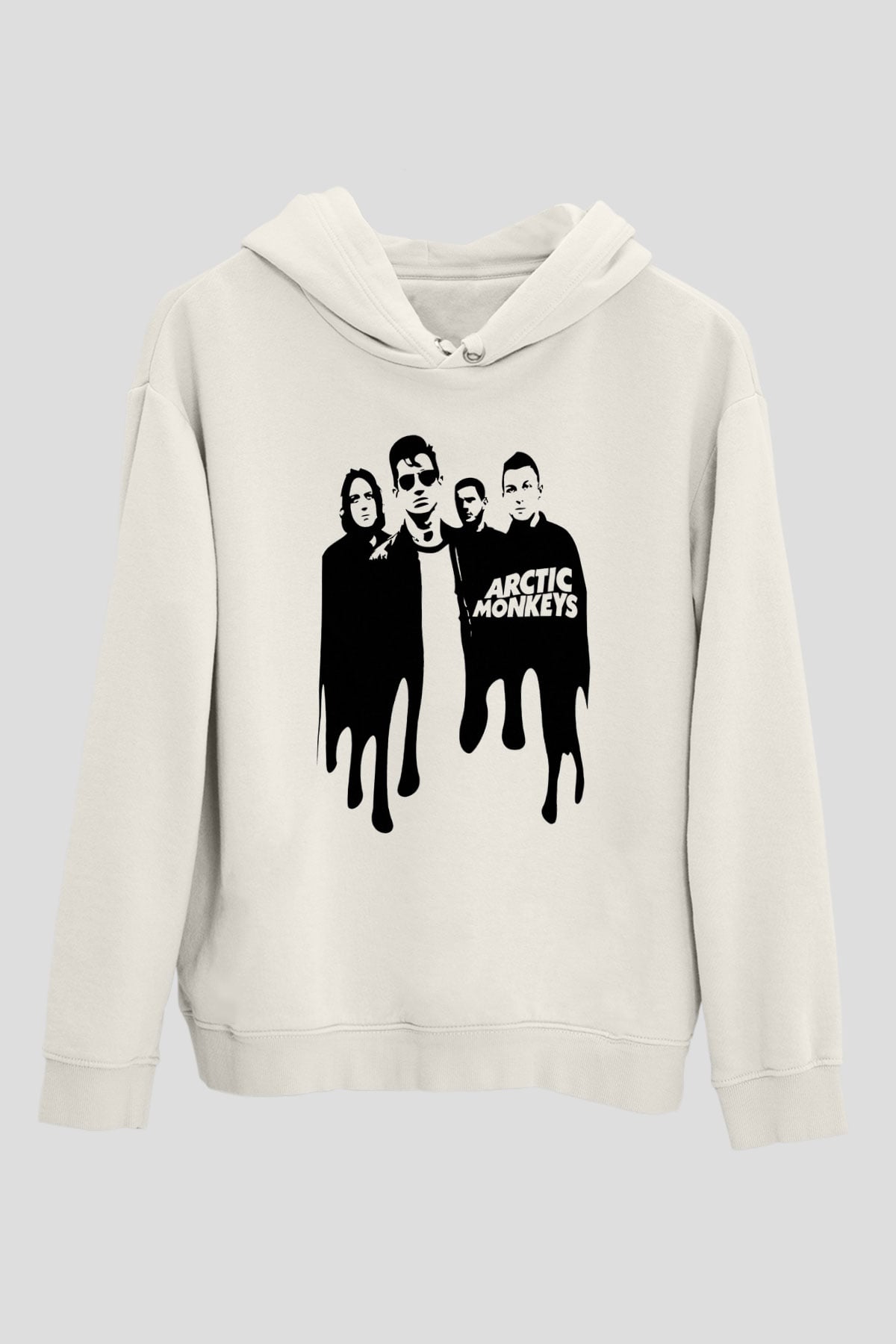 Arctic Monkeys Beyaz Unisex Kapüşonlu Sweatshirt