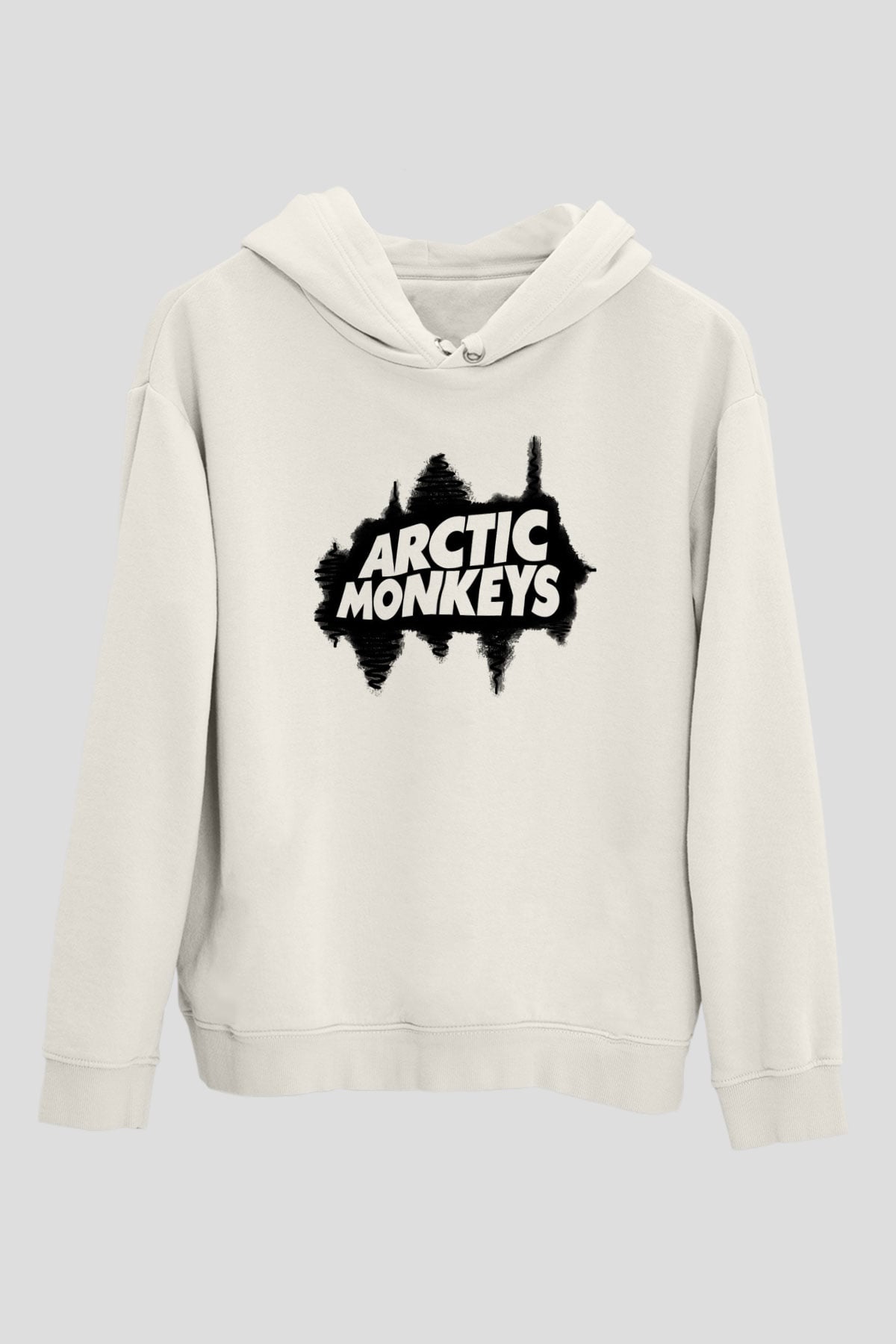 Arctic Monkeys Beyaz Unisex Kapüşonlu Sweatshirt