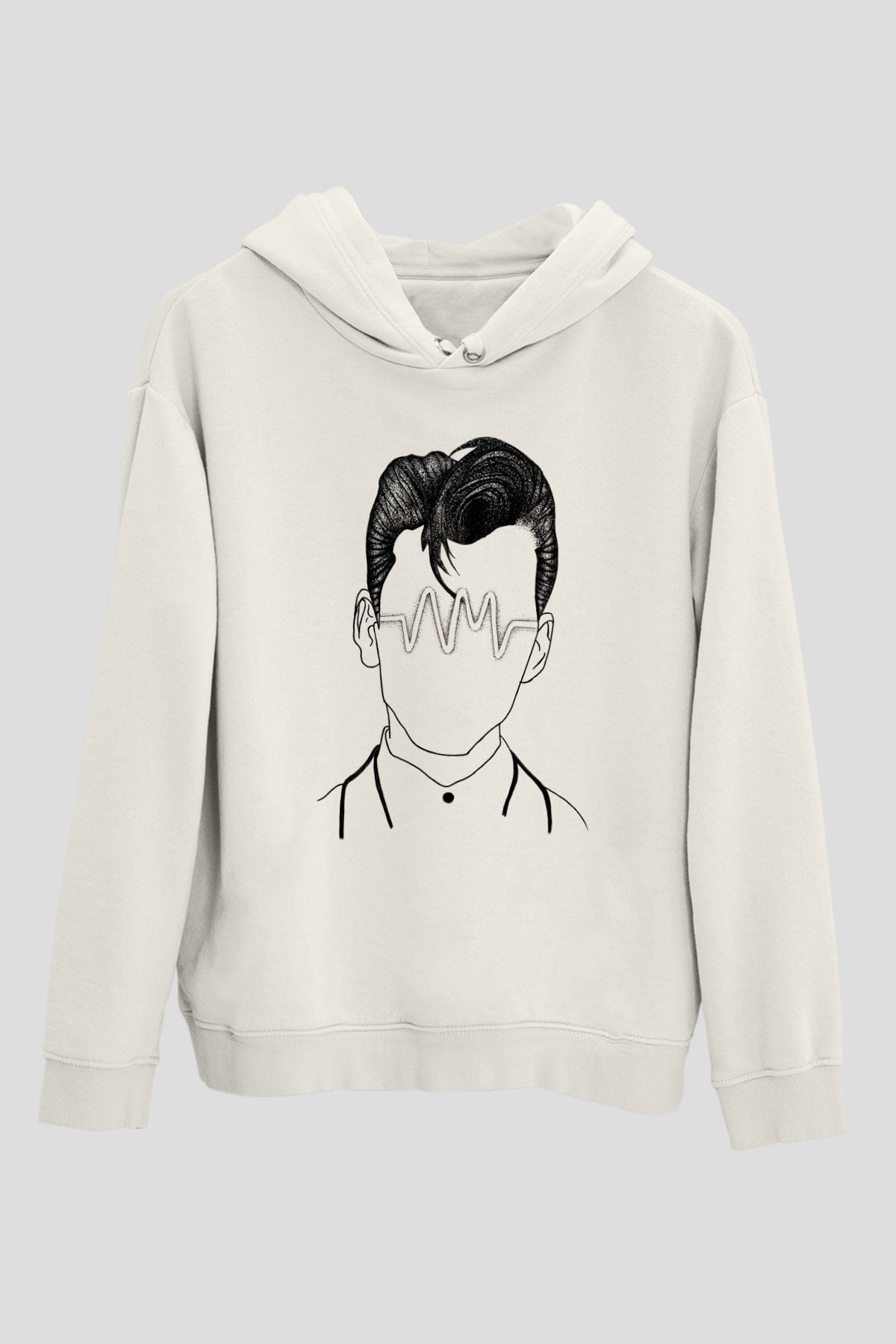 Arctic Monkeys Beyaz Unisex Kapüşonlu Sweatshirt