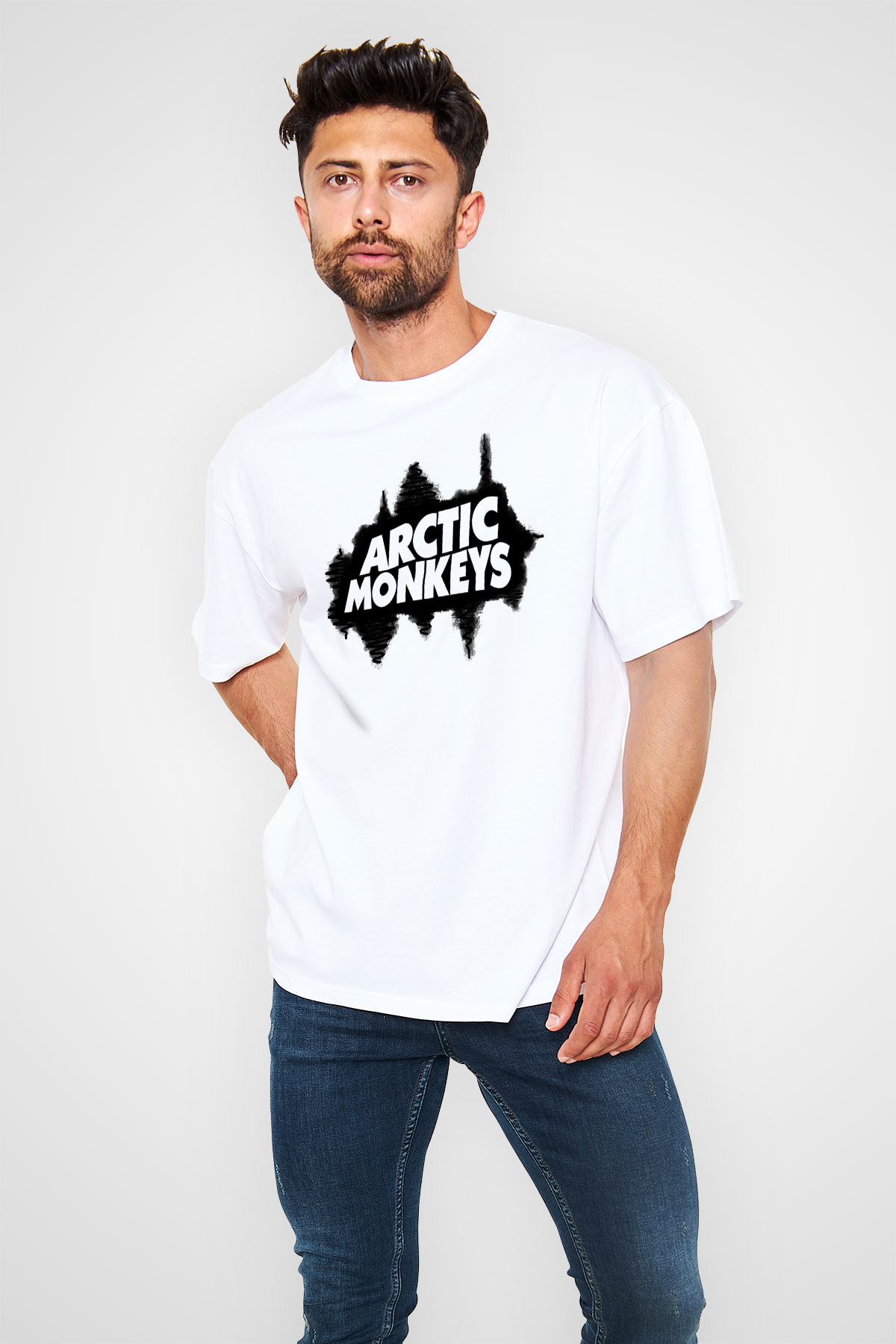 Arctic Monkeys Beyaz Unisex Tişört T-Shirt - TişörtFabrikası