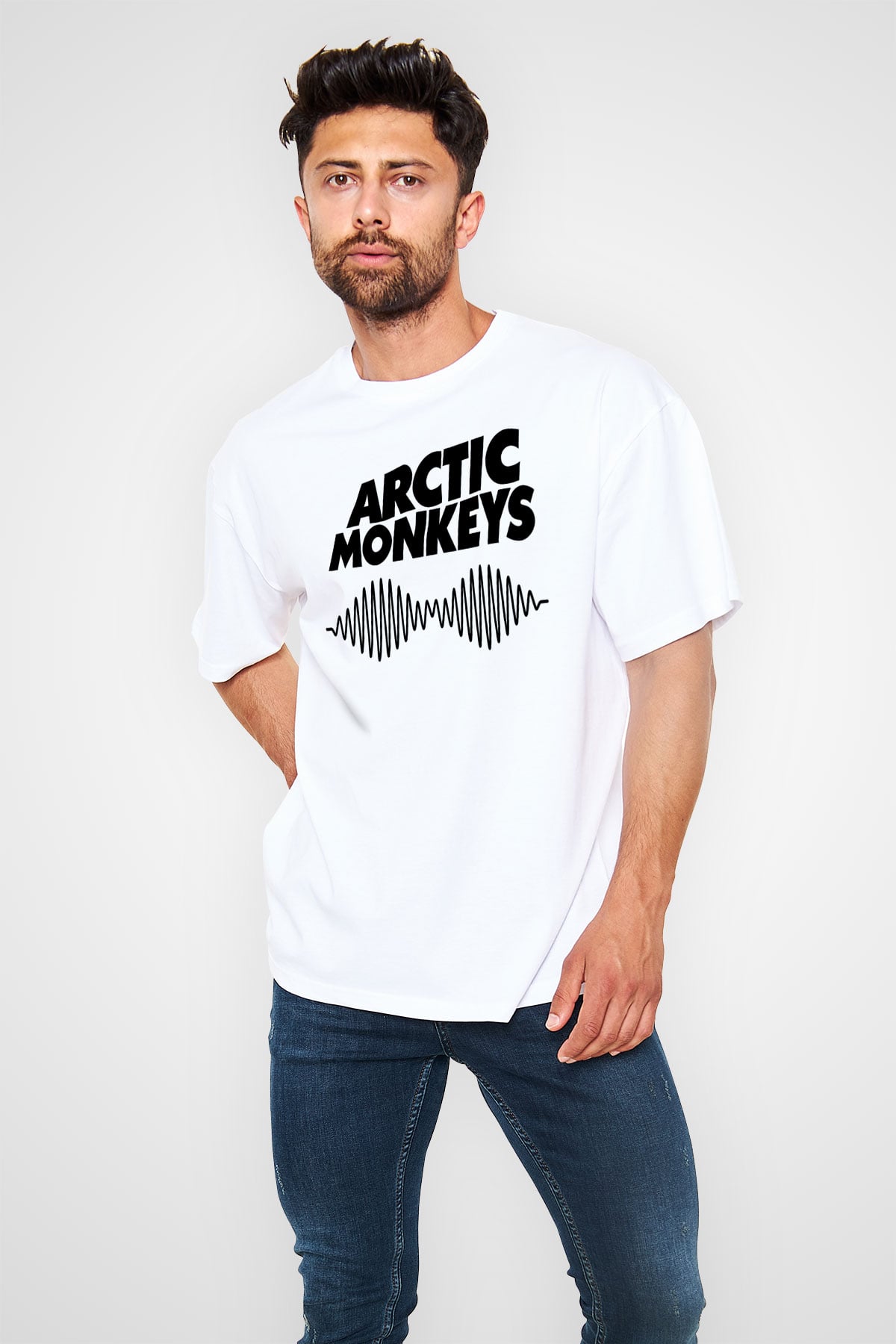 Arctic Monkeys Beyaz Unisex Tişört T-Shirt - TişörtFabrikası