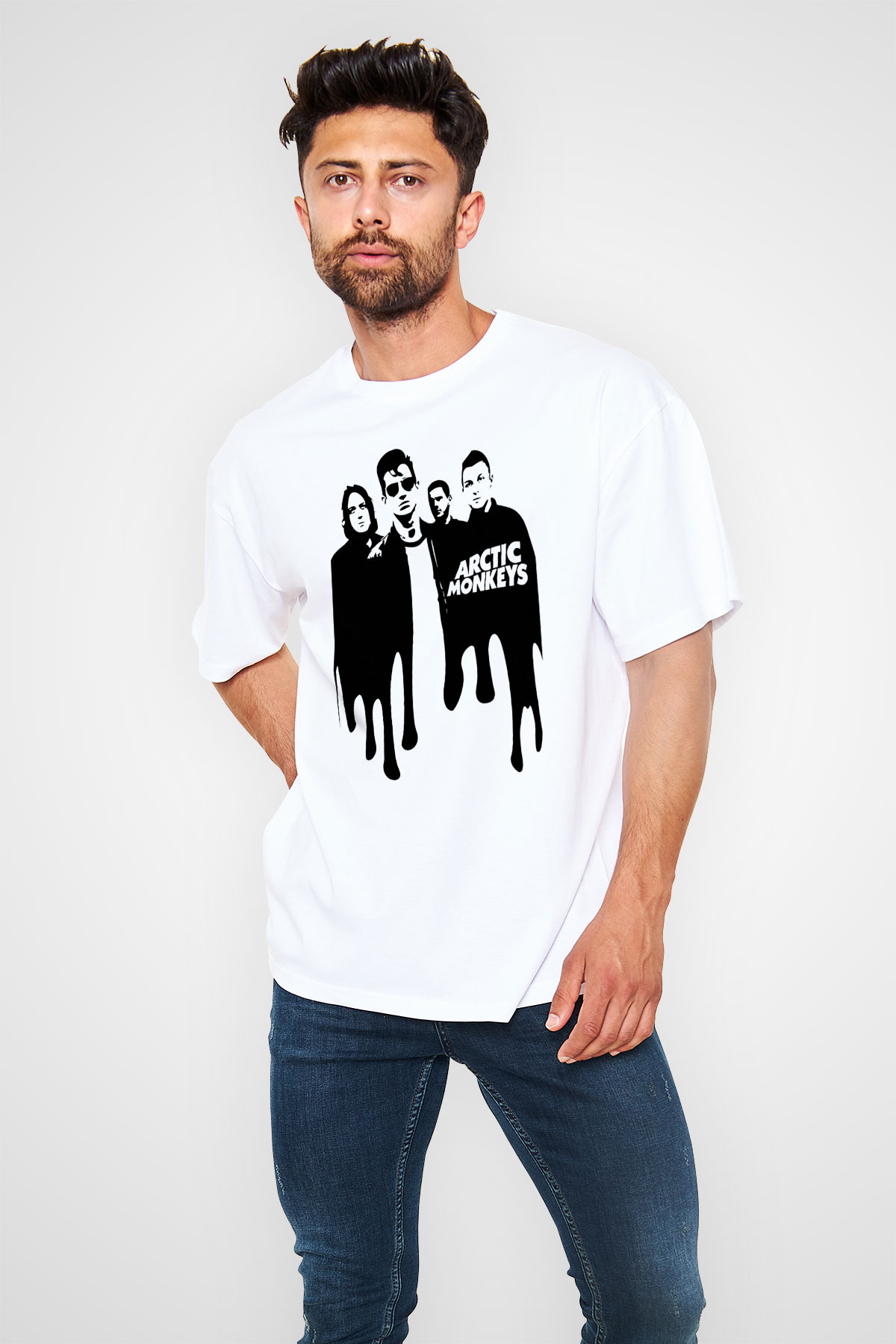 Arctic Monkeys Beyaz Unisex Tişört T-Shirt - TişörtFabrikası