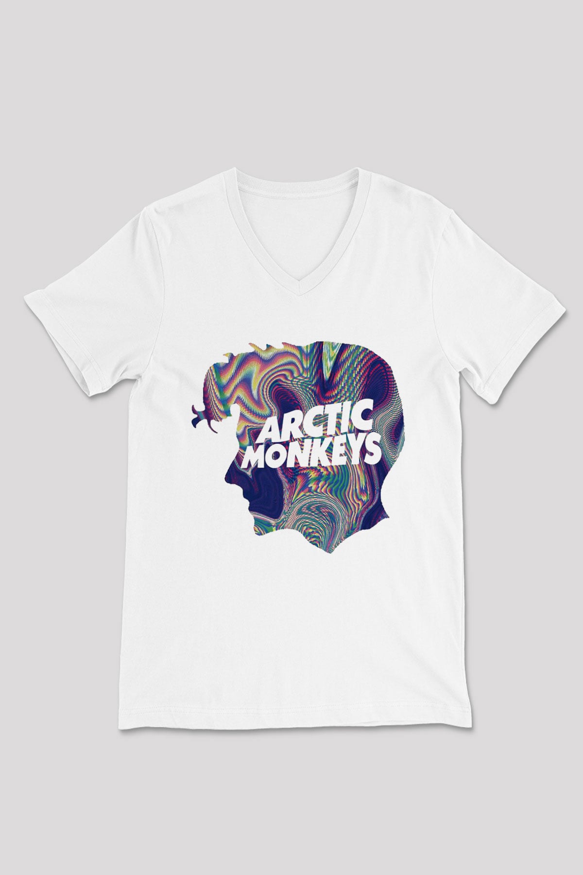 Arctic Monkeys Beyaz Unisex V Yaka Tişört