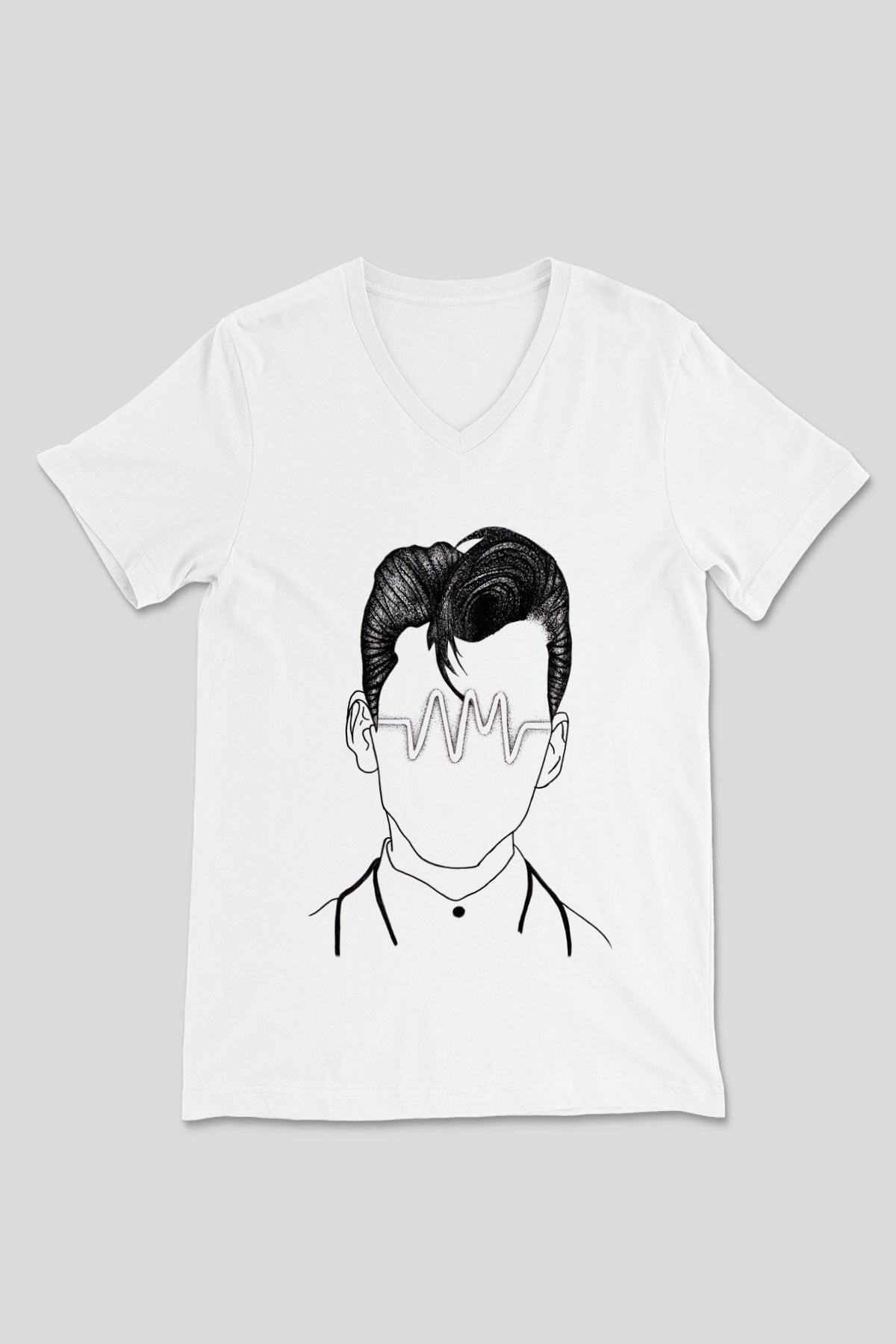 Arctic Monkeys Beyaz Unisex V Yaka Tişört