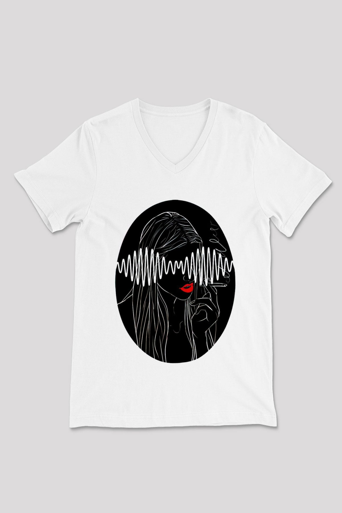 Arctic Monkeys Beyaz Unisex V Yaka Tişört