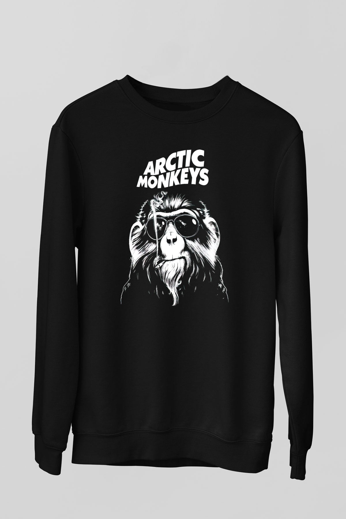 Arctic Monkeys Gözlüklü Maymun Siyah Unisex Sweatshirt