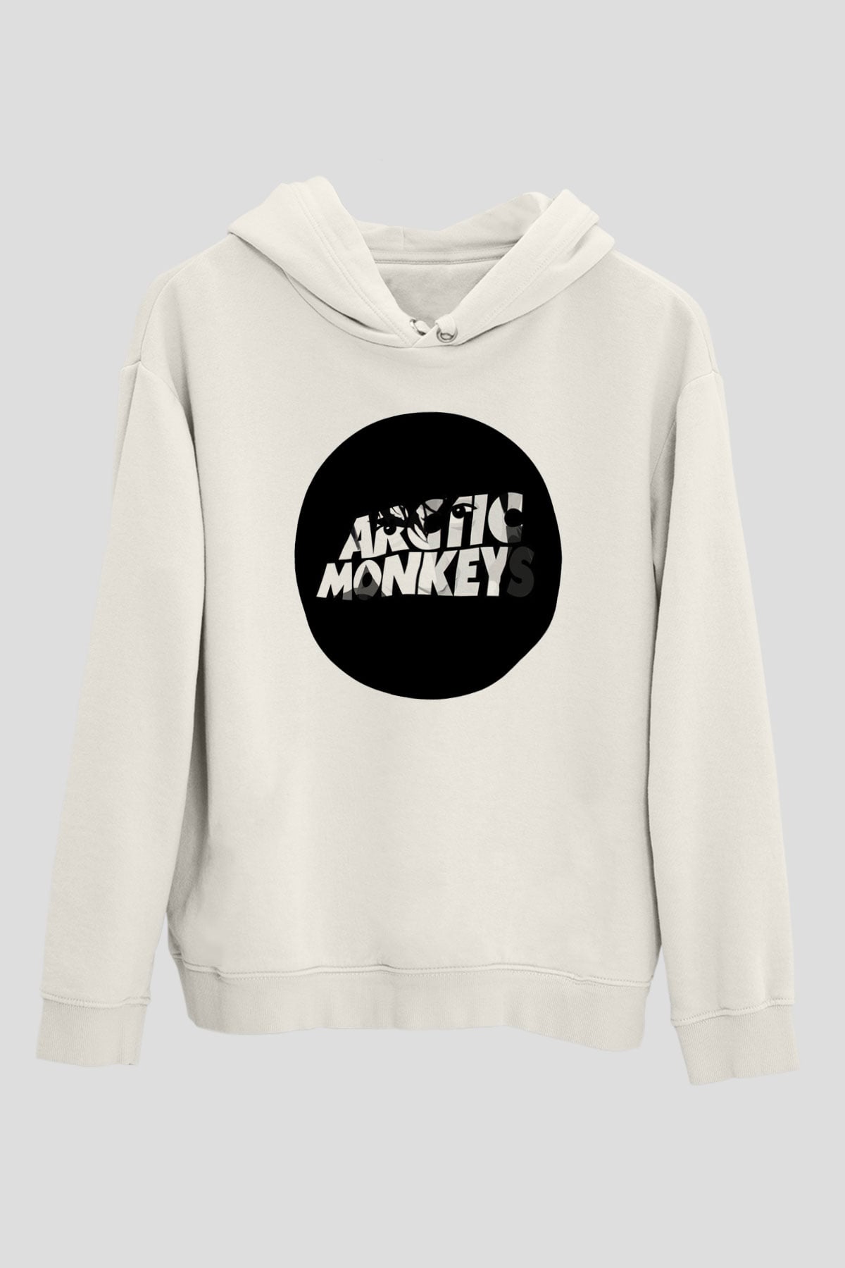 Arctic Monkeys Logo Beyaz Unisex Kapüşonlu Sweatshirt