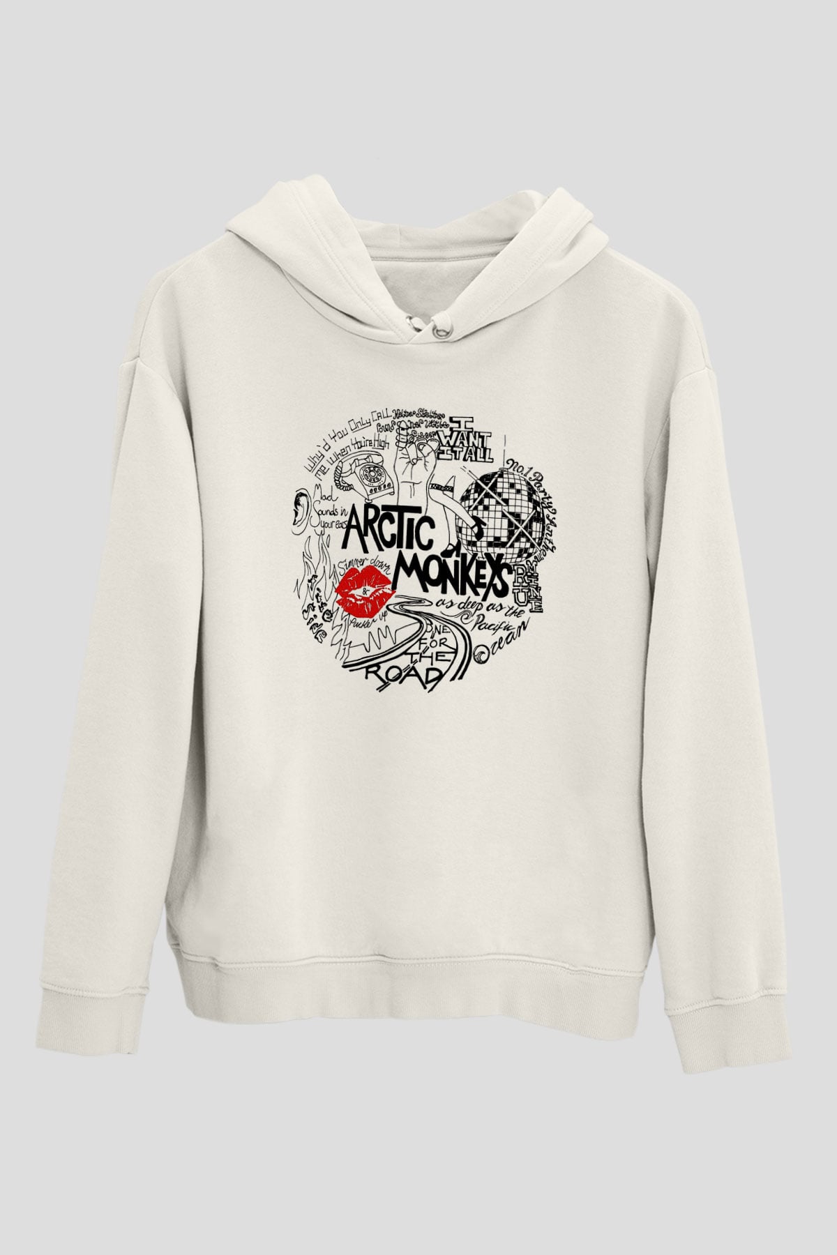 Arctic Monkeys One For The Road Beyaz Unisex Kapüşonlu Sweatshirt