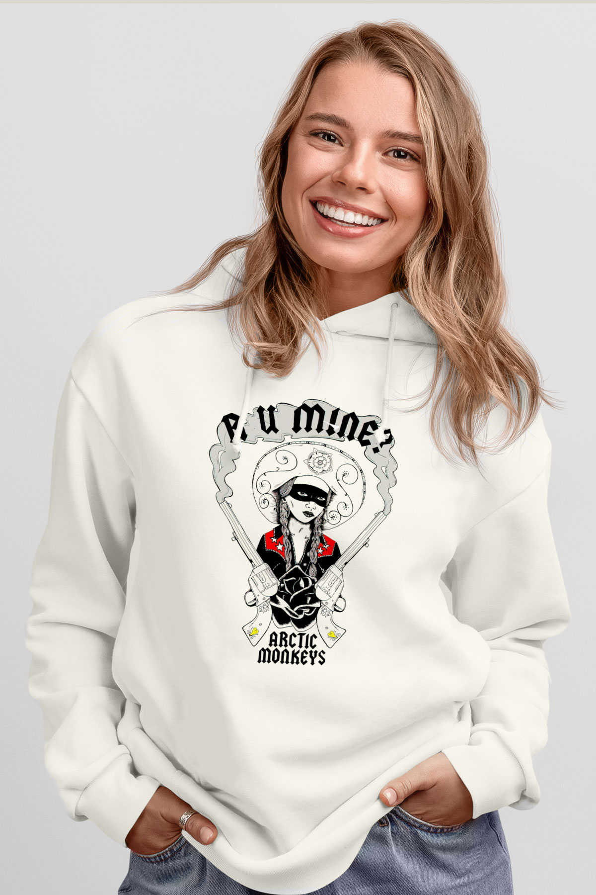 Arctic Monkeys R U Mine Beyaz Unisex Kapüşonlu Sweatshirt