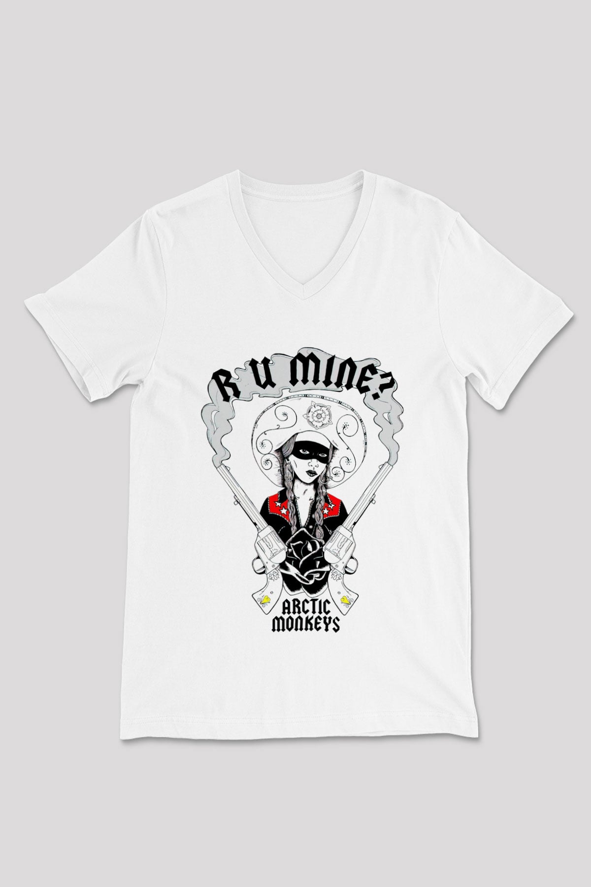 Arctic Monkeys R U Mine Beyaz Unisex V Yaka Tişört