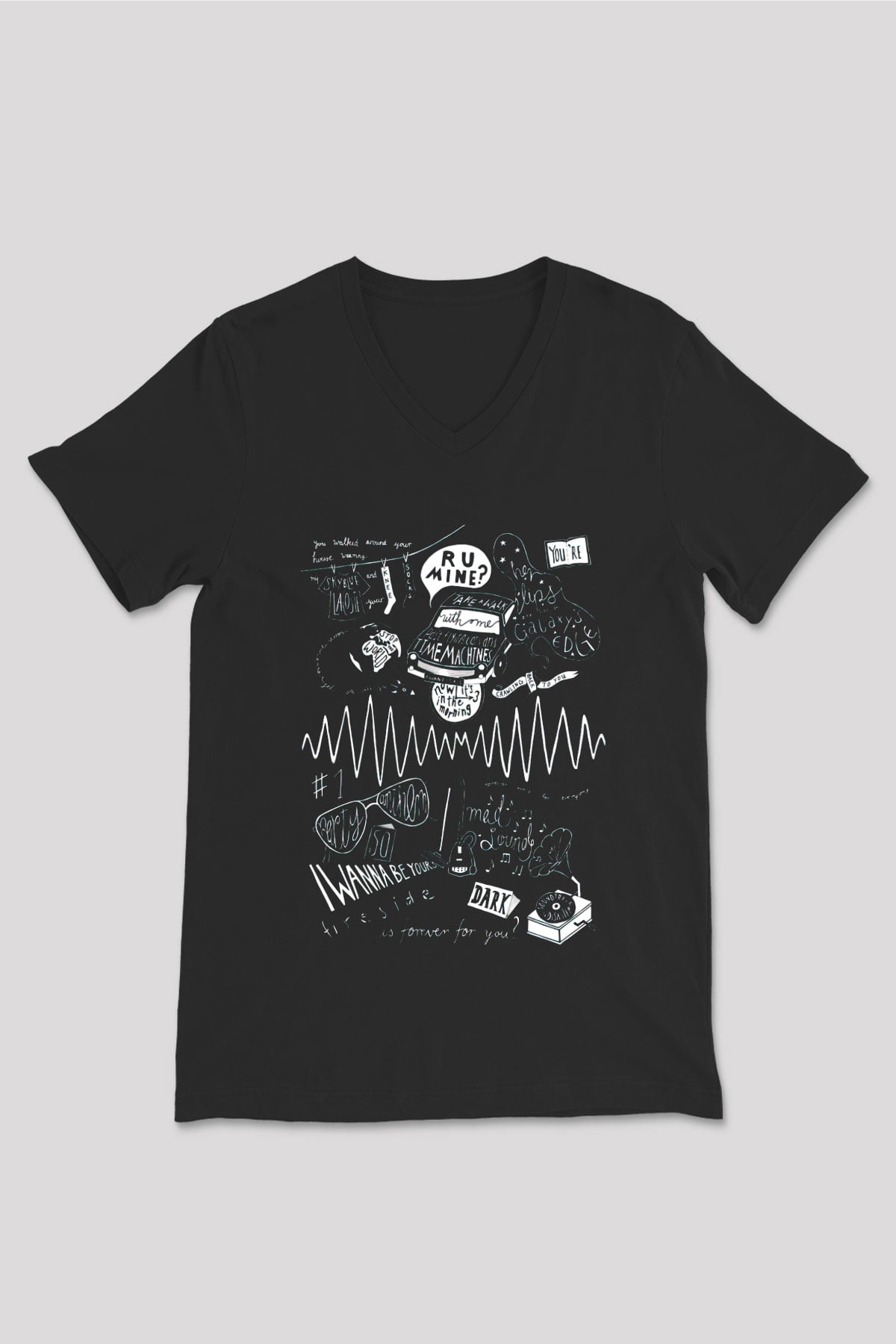 Arctic Monkeys R U Mine Siyah Unisex V Yaka Tişört