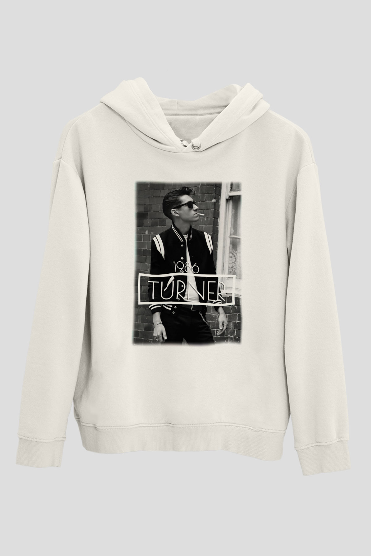 Arctic Monkeys Turner Beyaz Unisex Kapüşonlu Sweatshirt