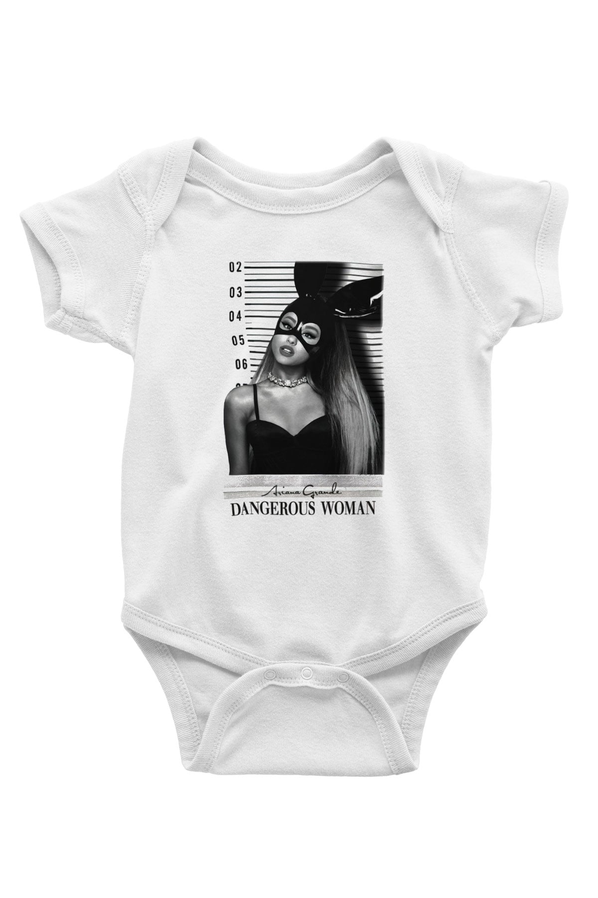 Ariana Grande Baskılı Beyaz Unisex Bebek Body - Zıbın