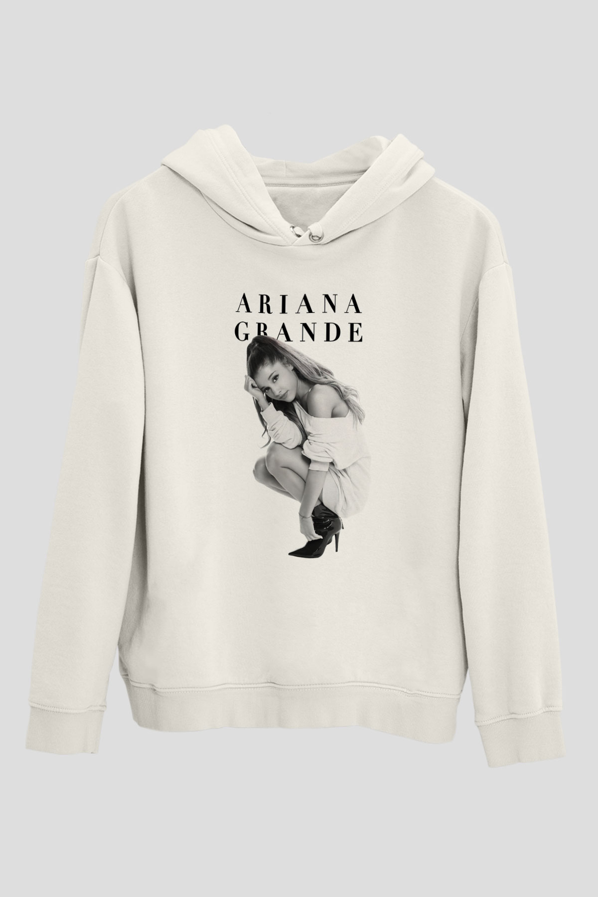 Ariana Grande Beyaz Unisex Kapşonlu Sweatshirt