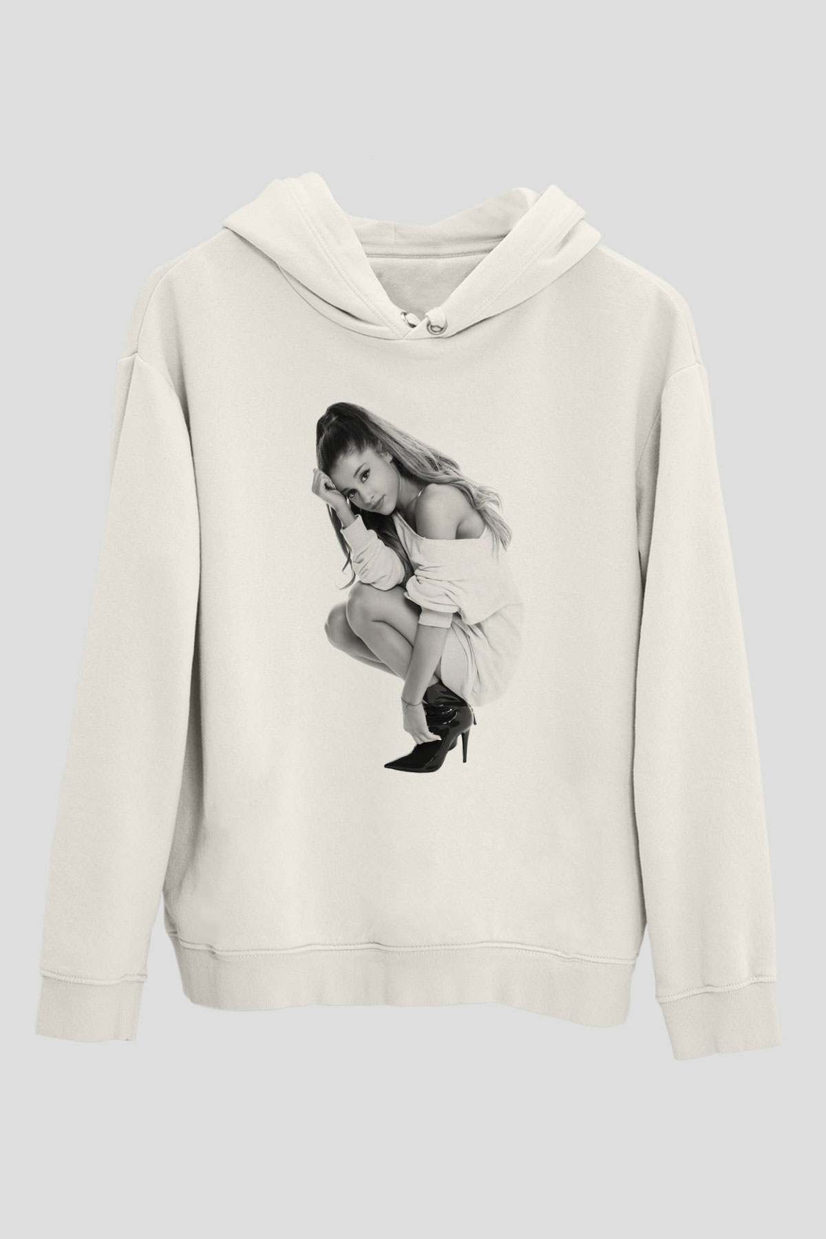 Ariana Grande Beyaz Unisex Kapşonlu Sweatshirt
