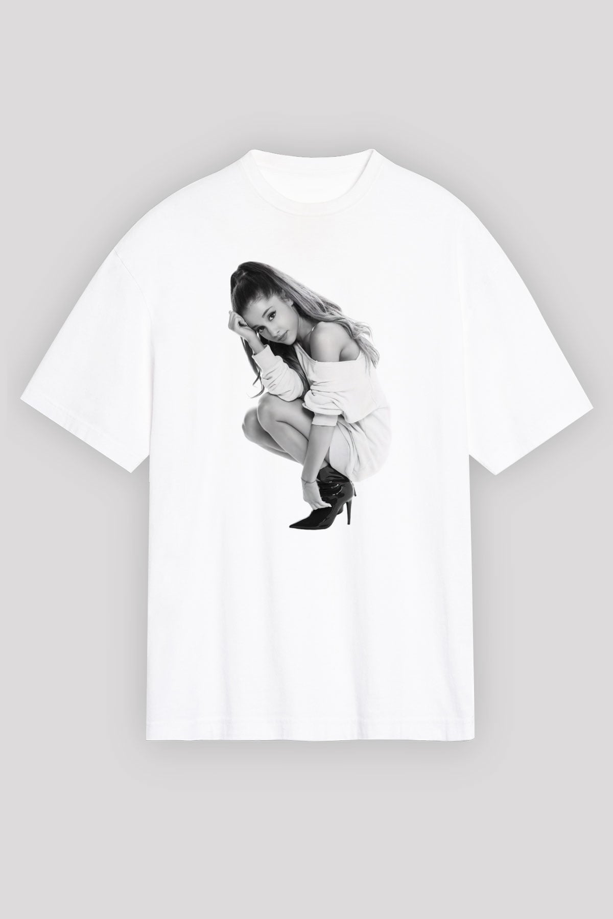 Ariana Grande Beyaz Unisex Oversize Tişört T-Shirt