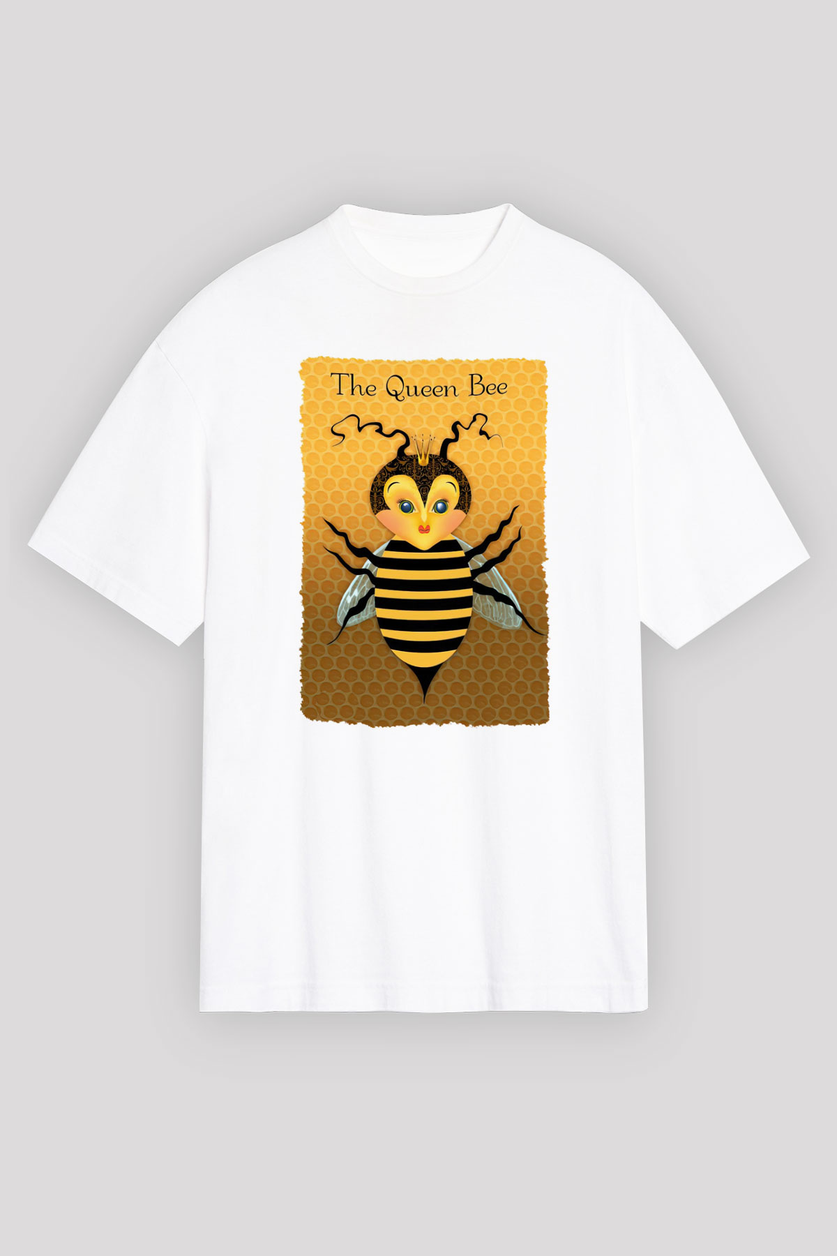 Arıcı Beyaz Unisex Oversize Tişört T-Shirt