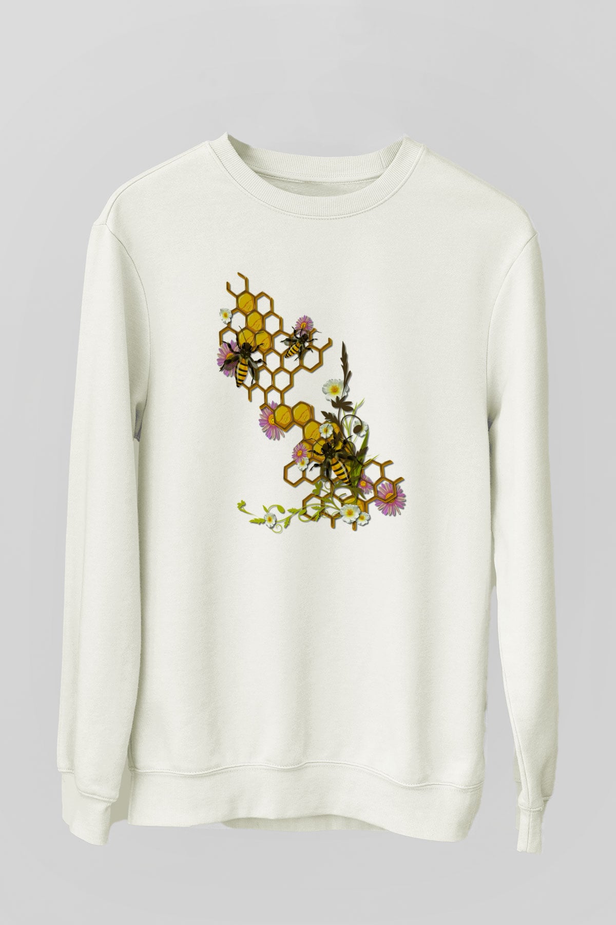 Arıcı Beyaz Unisex Sweatshirt