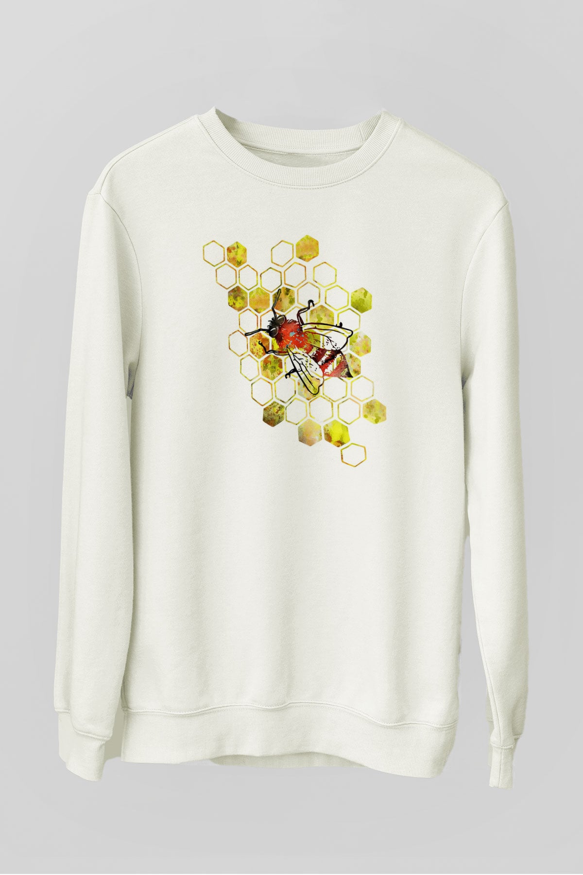 Arıcı Beyaz Unisex Sweatshirt
