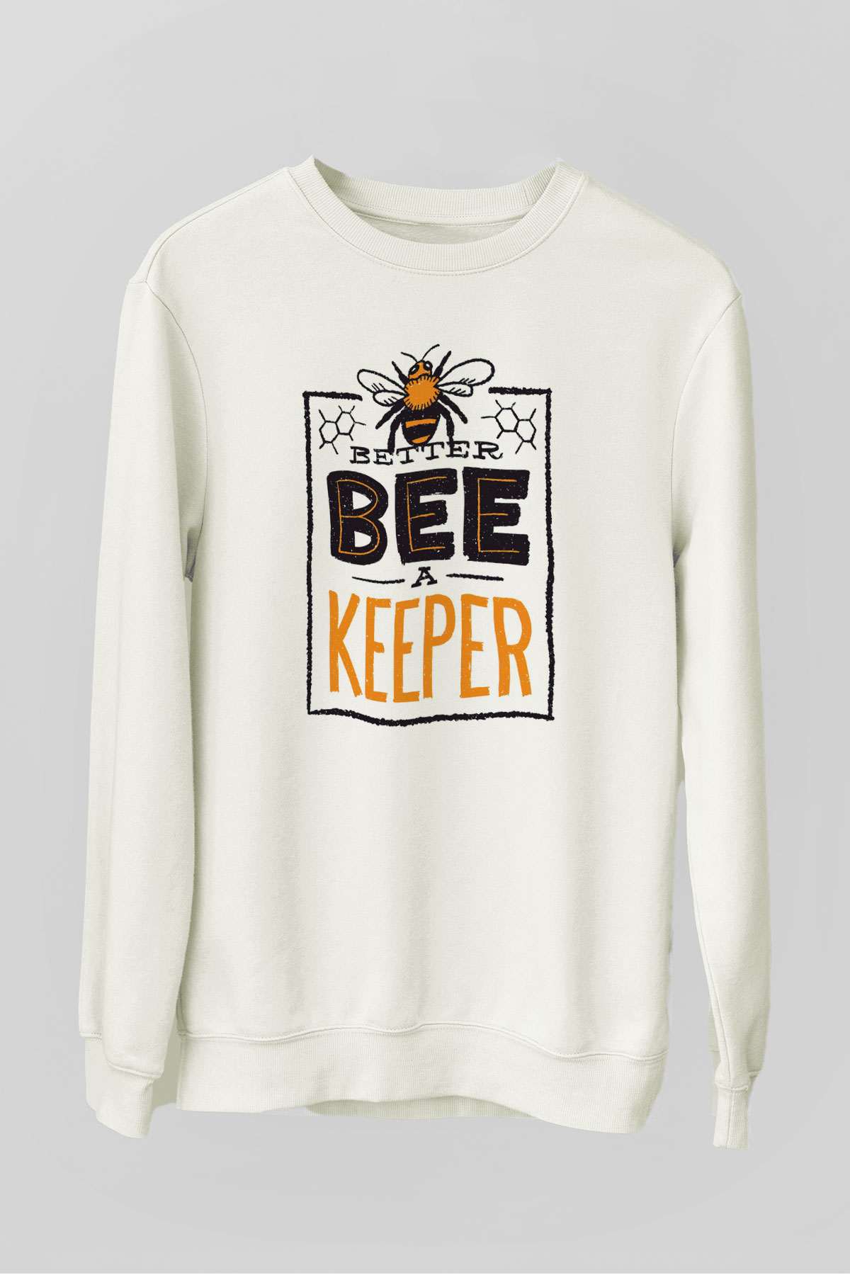 Arıcı Beyaz Unisex Sweatshirt