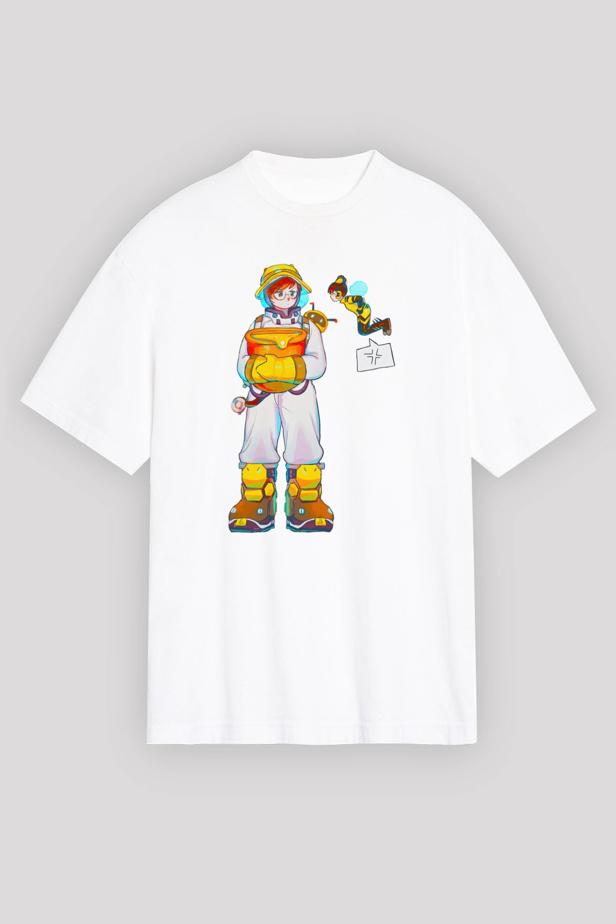 Arıcı Beyaz Unisex Tişört T-Shirt - TişörtFabrikası
