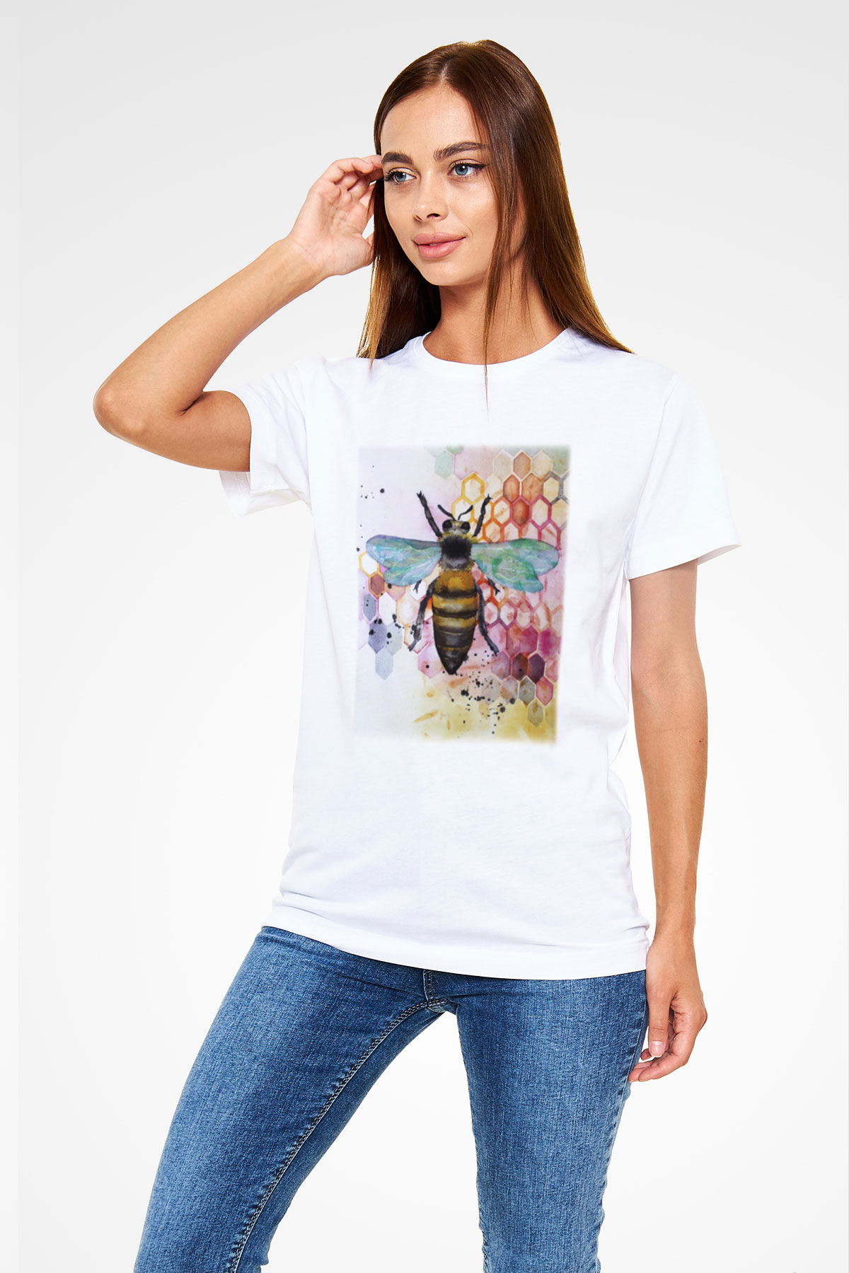 Arıcı Beyaz Unisex Tişört T-Shirt - TişörtFabrikası