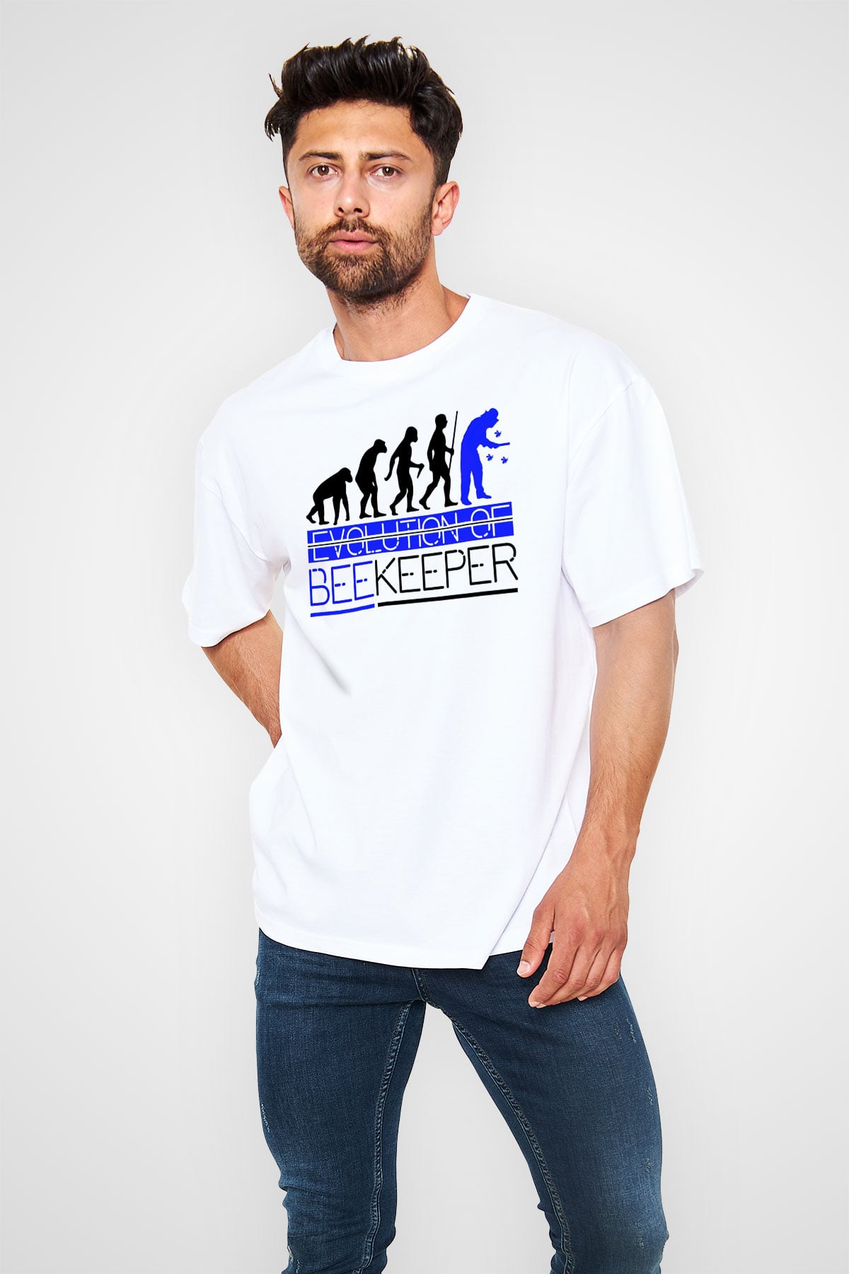 Arıcı Beyaz Unisex Tişört T-Shirt - TişörtFabrikası