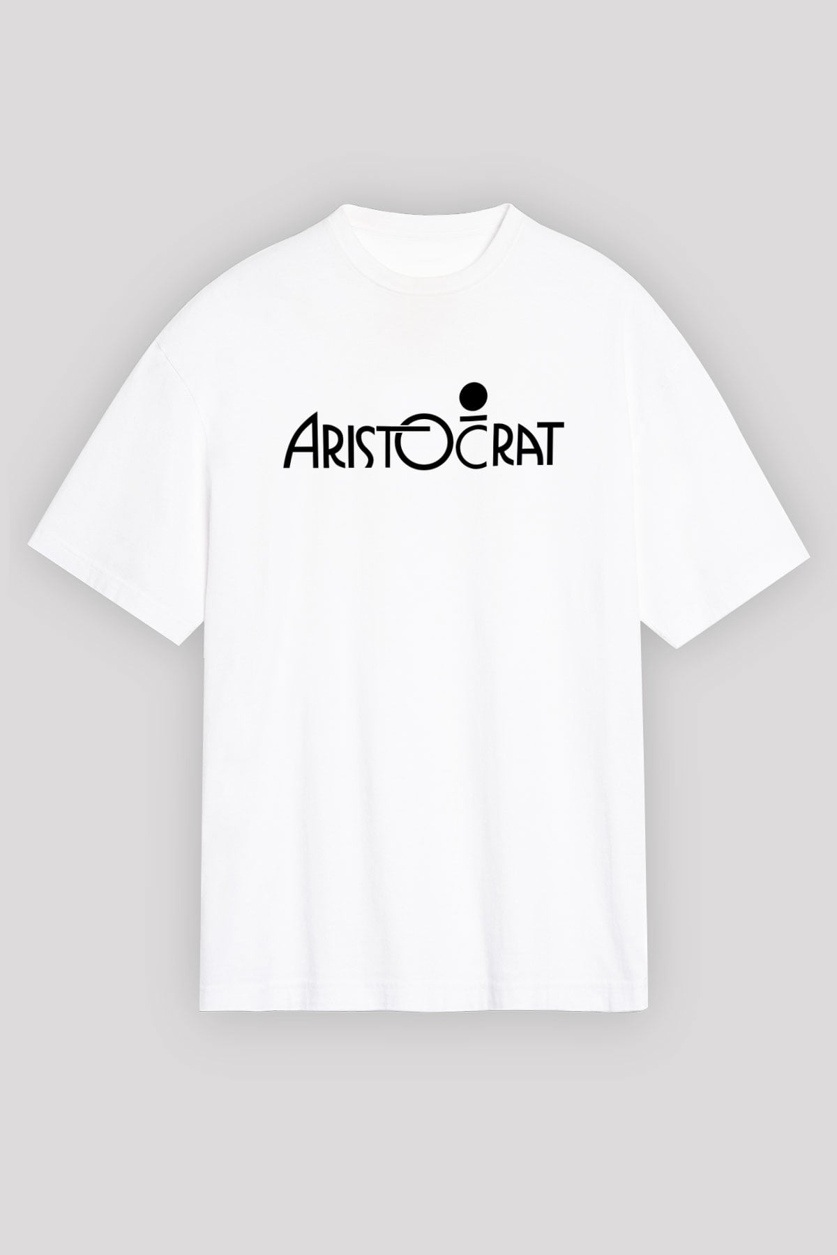 Aristocrats Baskılı Beyaz Unisex Oversize Tişört - Tshirt