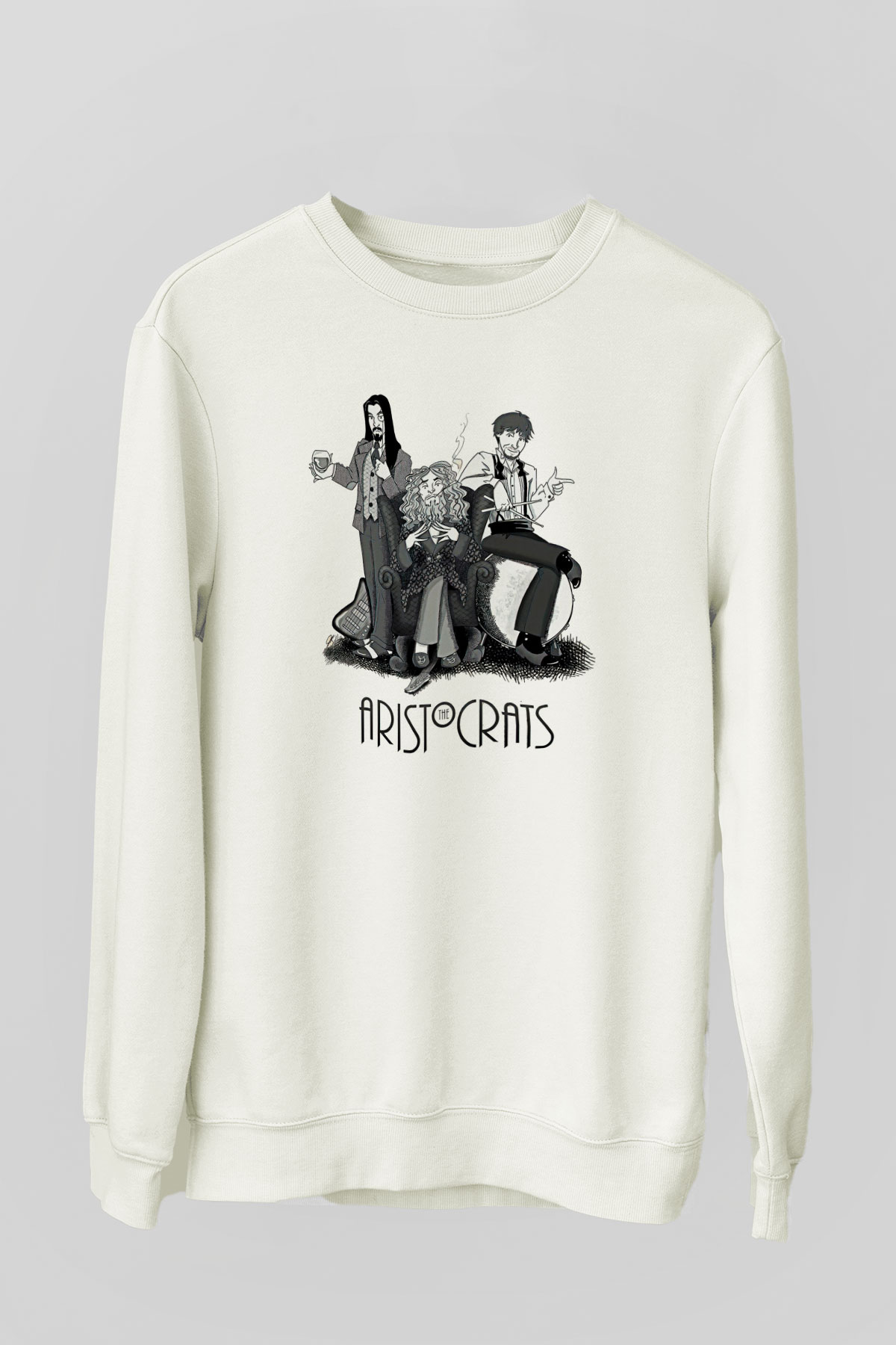 Aristocrats Baskılı Beyaz Unisex Sweatshirt
