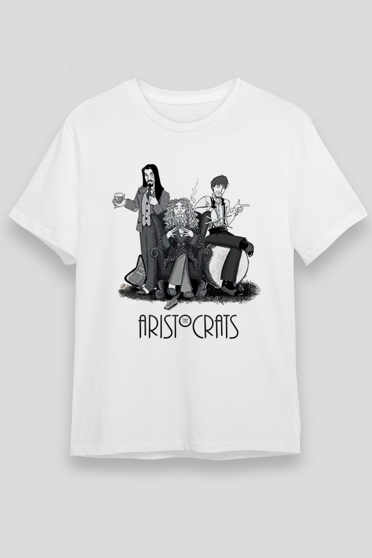 Aristocrats Baskılı Unisex Beyaz Tişört - Tshirt