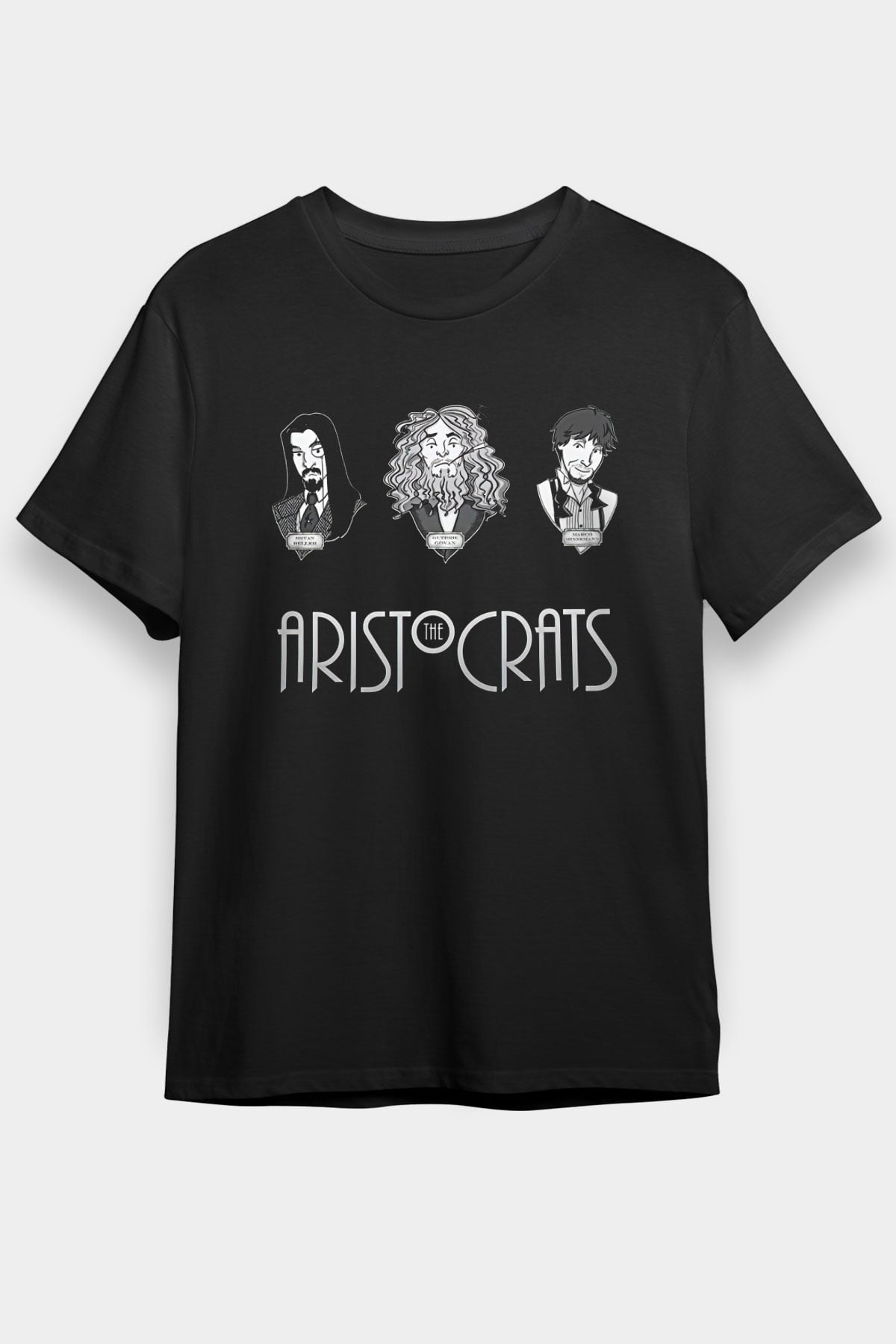 Aristocrats Baskılı Unisex Siyah Tişört - Tshirt