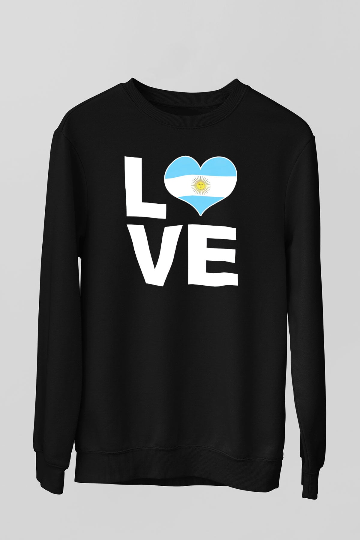 Arjantin Siyah Unisex Sweatshirt