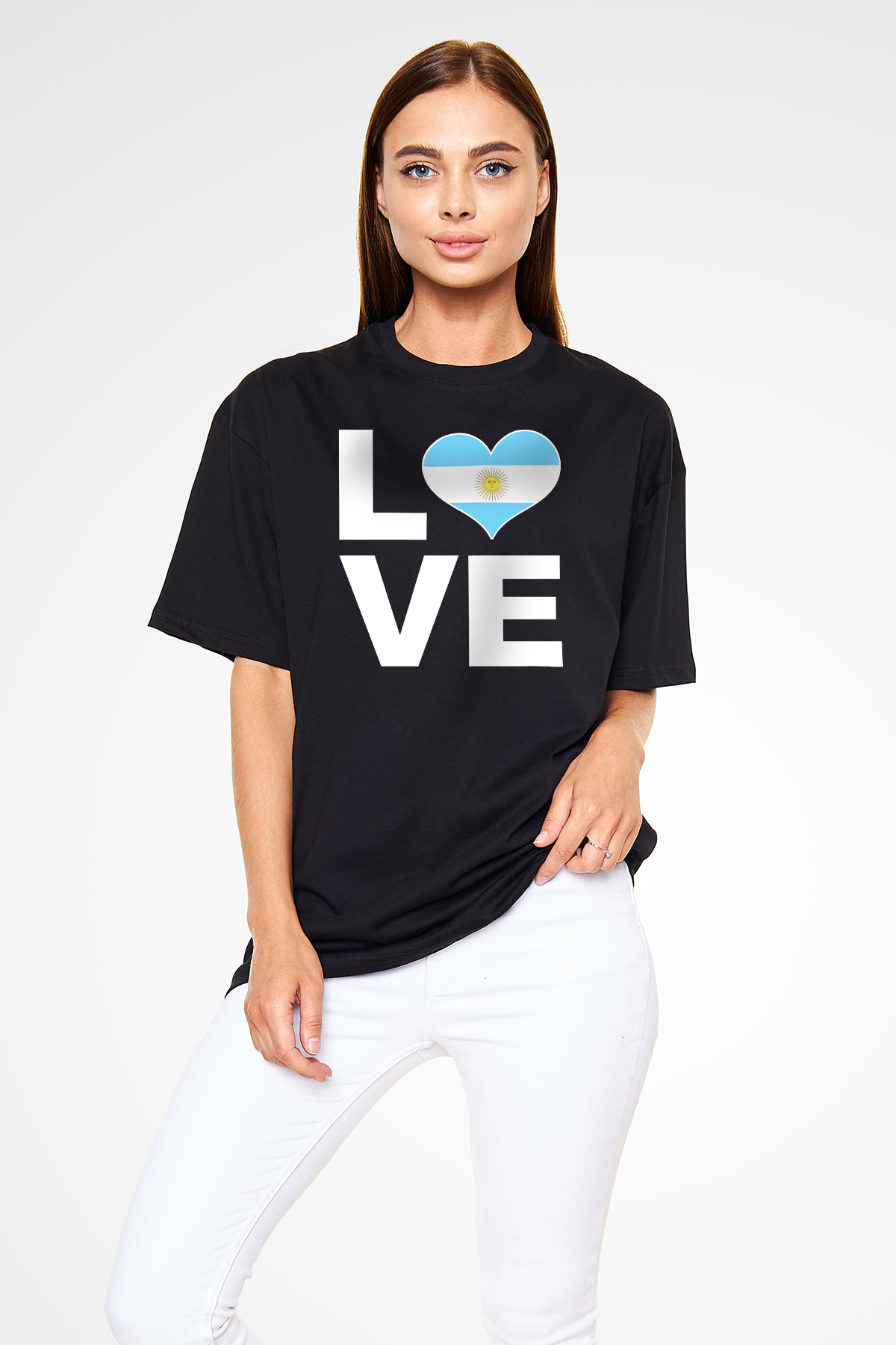 Arjantin Siyah Unisex Tişört T-Shirt - TişörtFabrikası