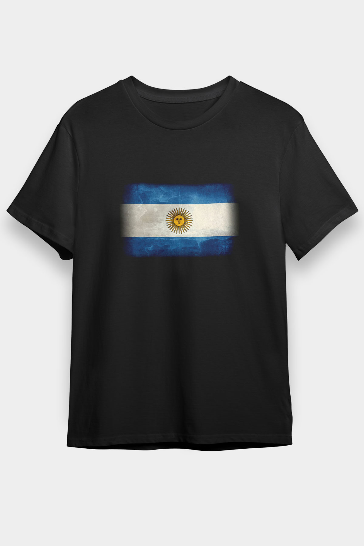 Arjantin Siyah Unisex Tişört T-Shirt - TişörtFabrikası