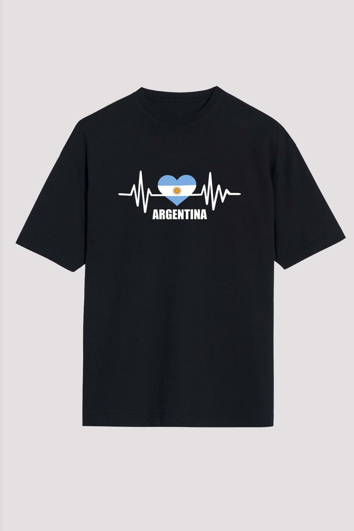 Arjantin Siyah Unisex Tişört T-Shirt - TişörtFabrikası