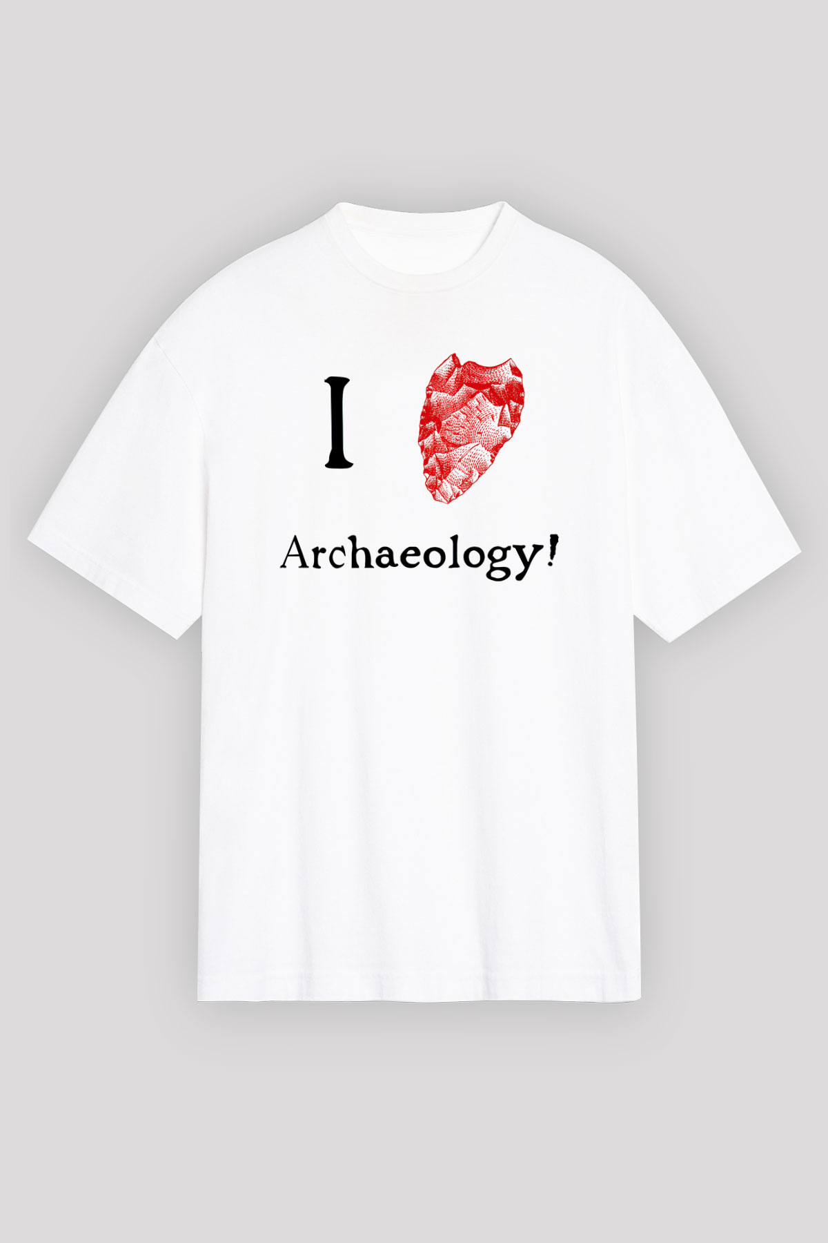 Arkeolog Beyaz Unisex Oversize Tişört T-Shirt