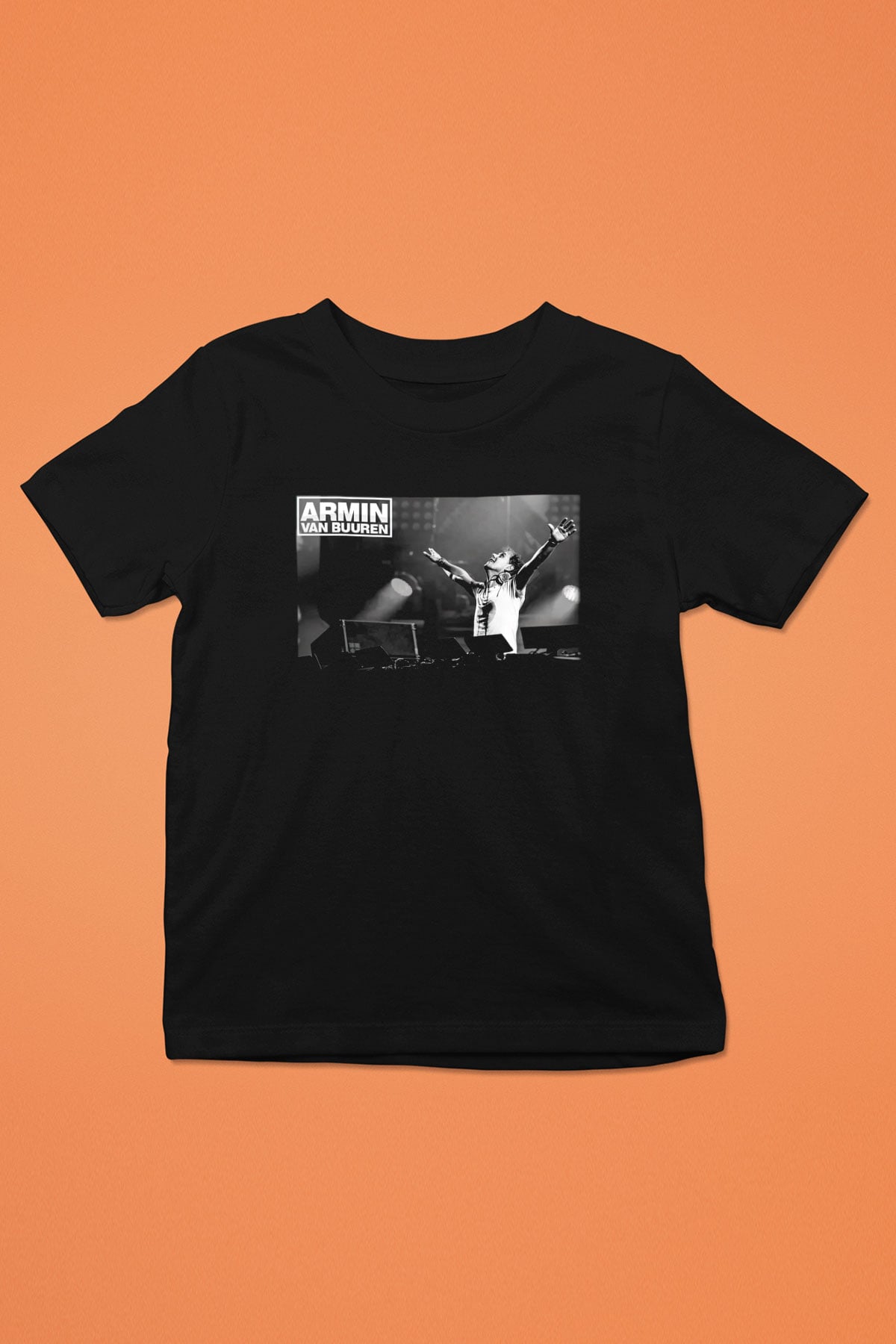 Armin Van Buuren Baskılı Siyah Unisex Çocuk Tişört