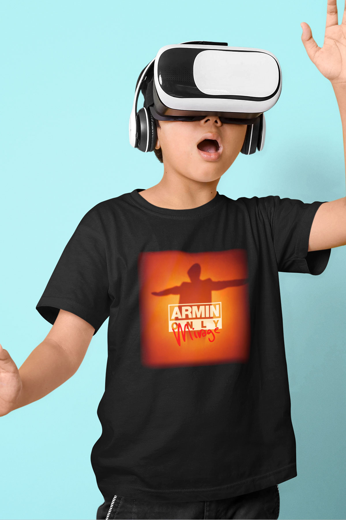 Armin Van Buuren Baskılı Siyah Unisex Çocuk Tişört