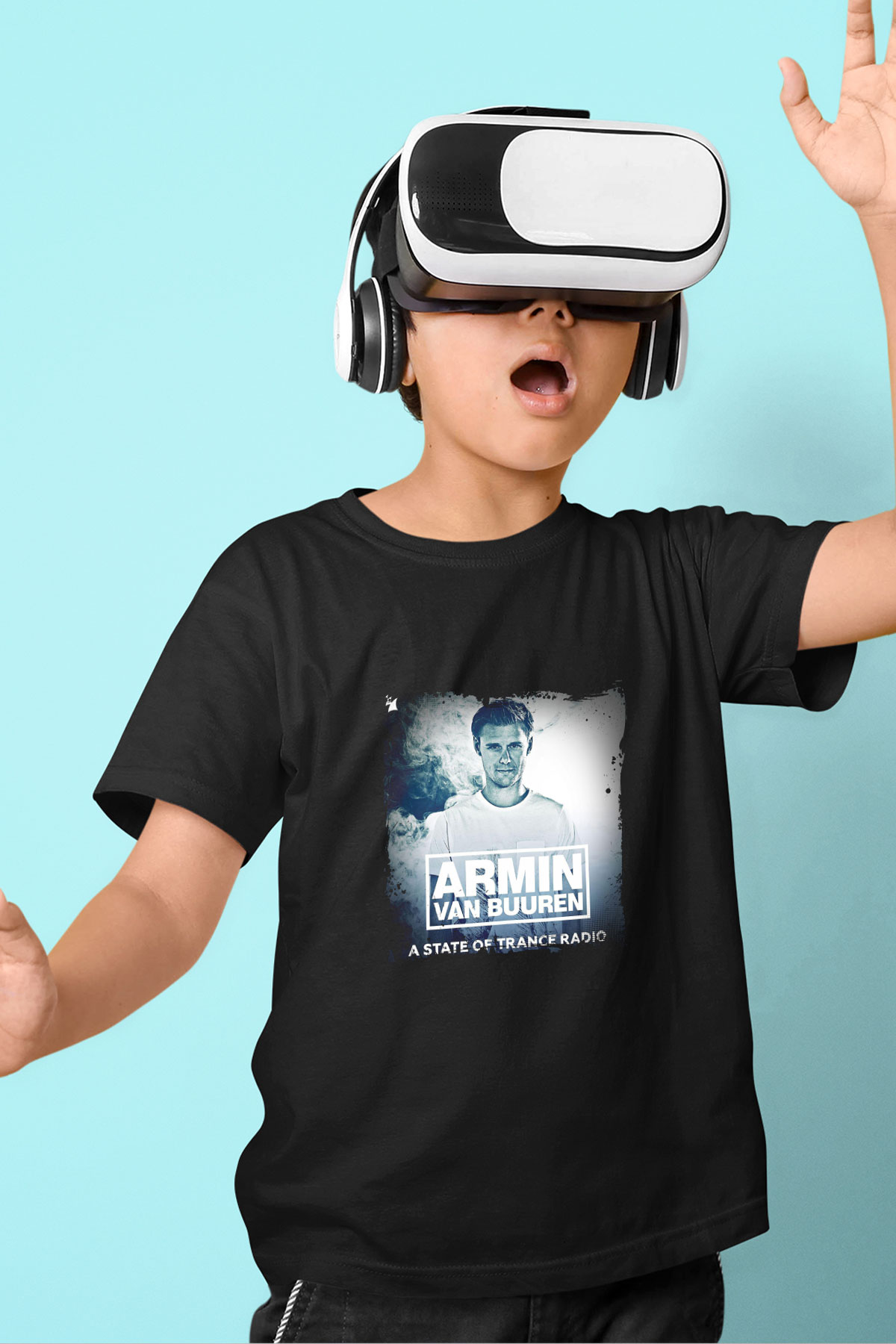 Armin Van Buuren Baskılı Unisex Siyah Çocuk Tişört