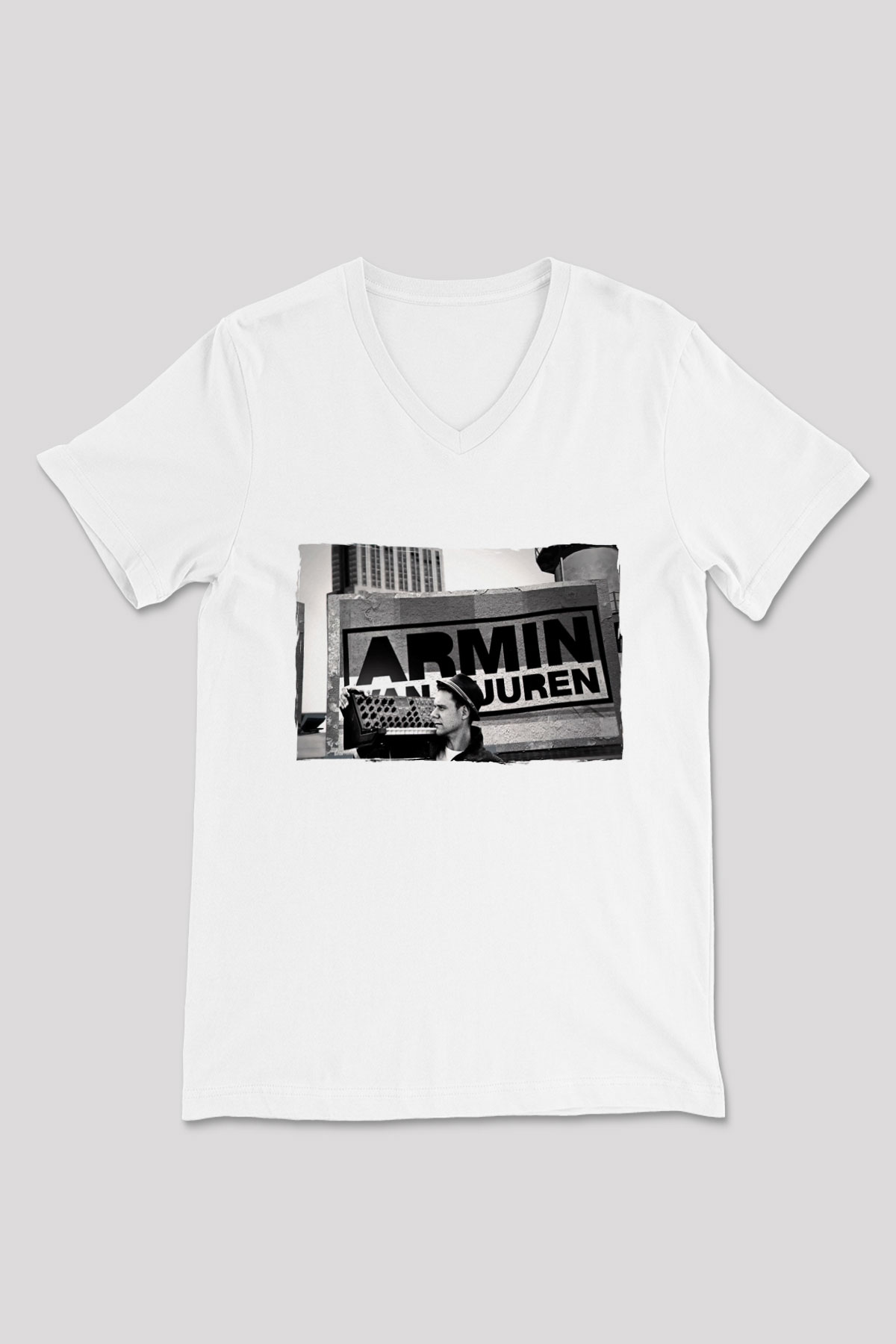Armin Van Buuren Beyaz Unisex V Yaka Tişört