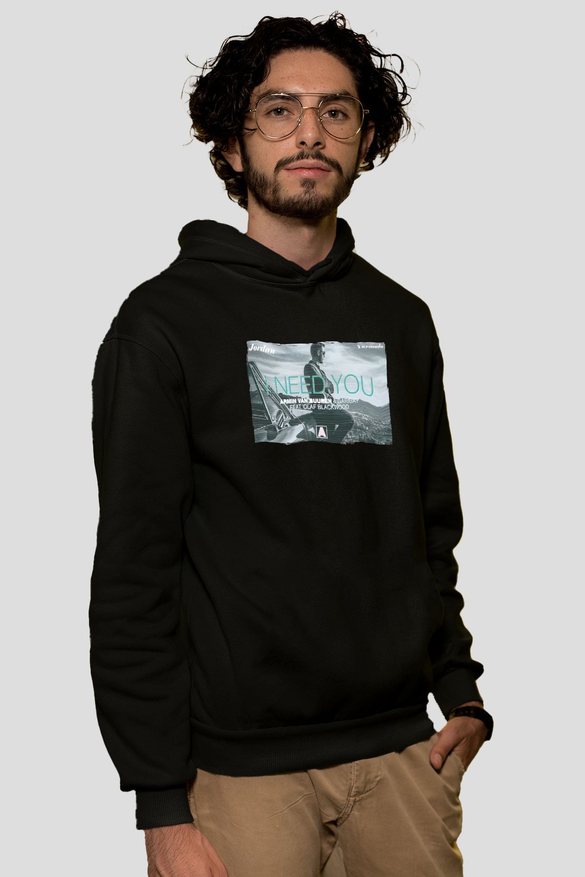 Armin Van Buuren Siyah Unisex Kapüşonlu Sweatshirt