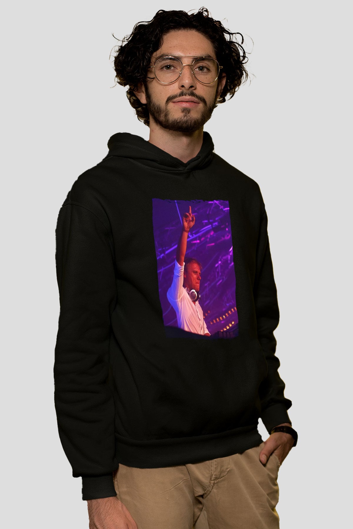 Armin Van Buuren Siyah Unisex Kapüşonlu Sweatshirt