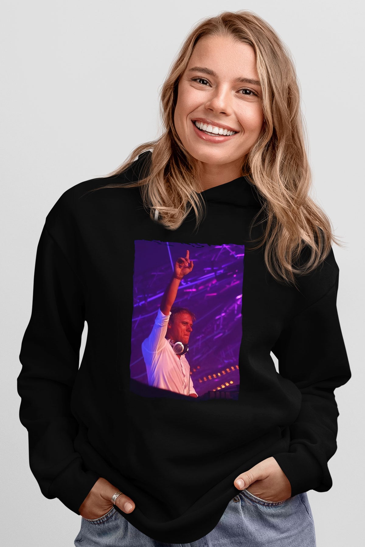 Armin Van Buuren Siyah Unisex Kapüşonlu Sweatshirt
