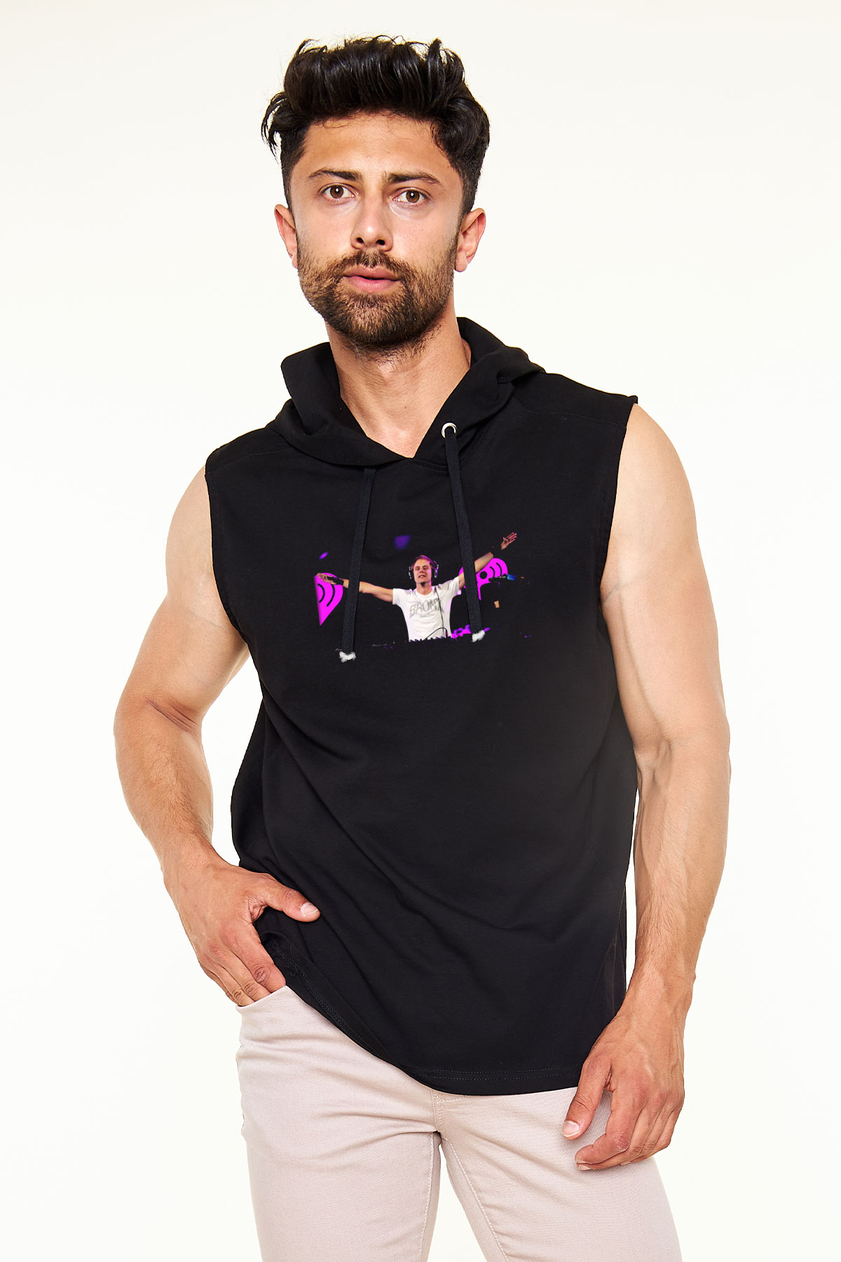 Armin Van Buuren Siyah Unisex Kapüşonlu Kolsuz Tişört