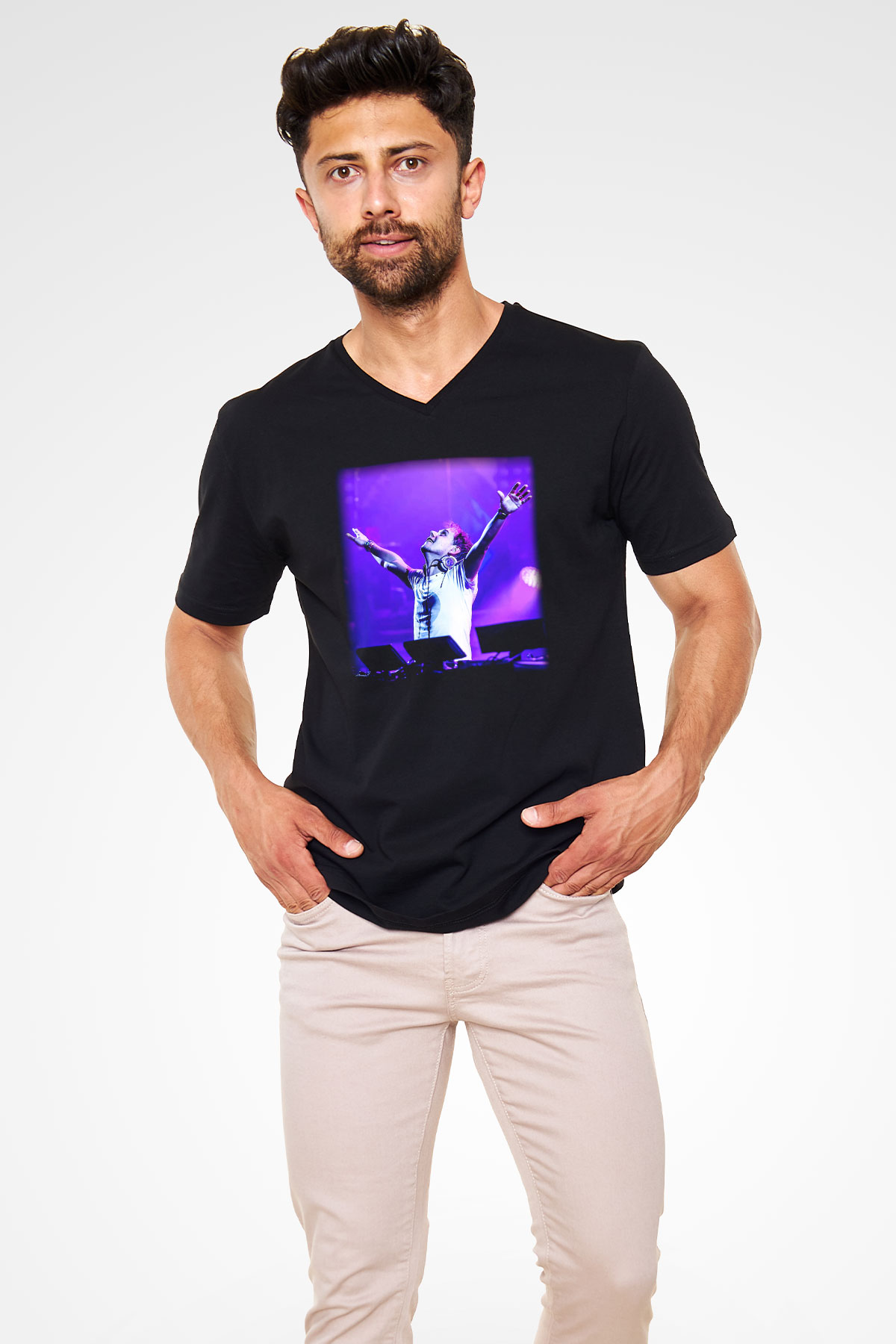 Armin Van Buuren Siyah Unisex V Yaka Tişört T-Shirt