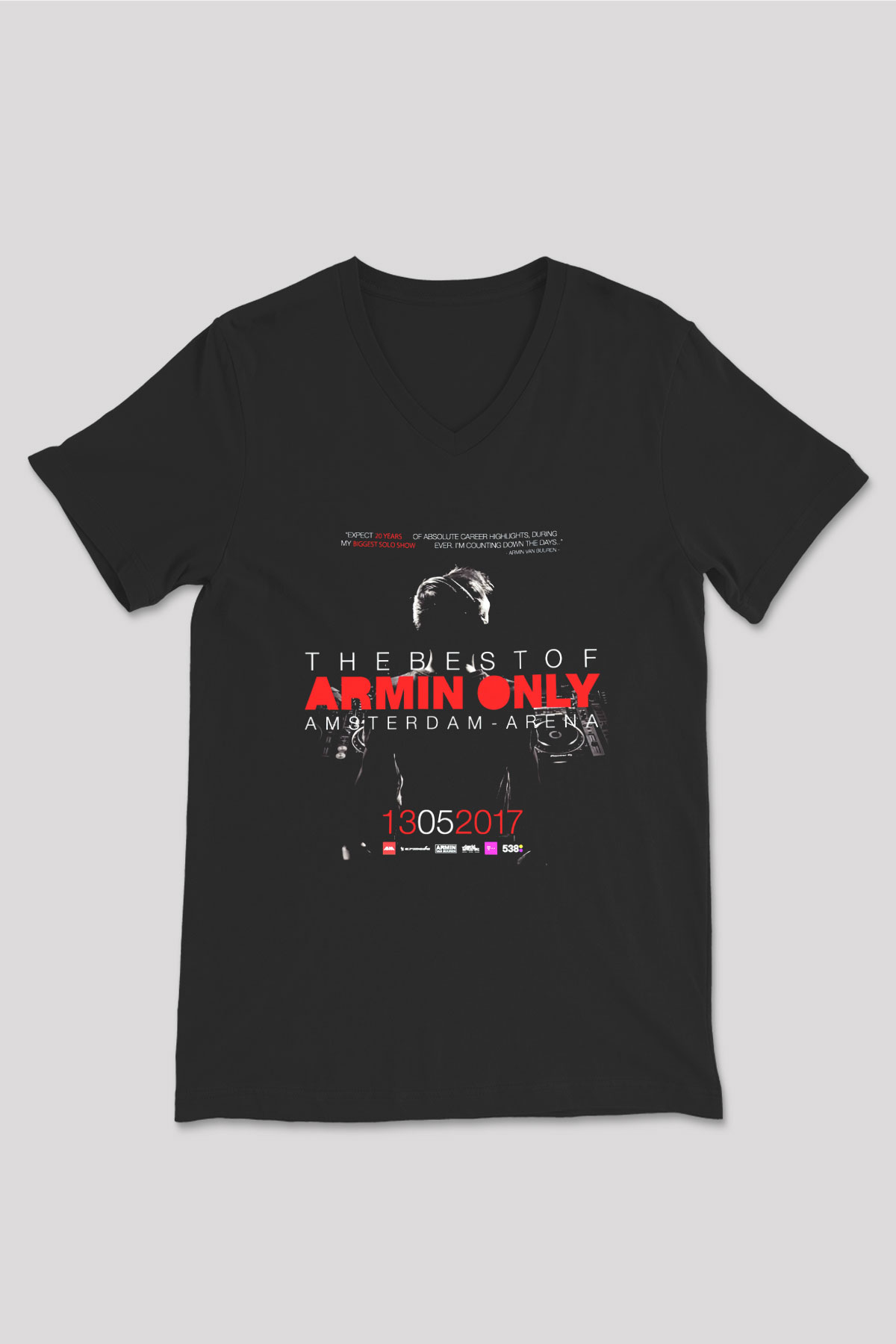 Armin Van Buuren Siyah Unisex V Yaka Tişört T-Shirt