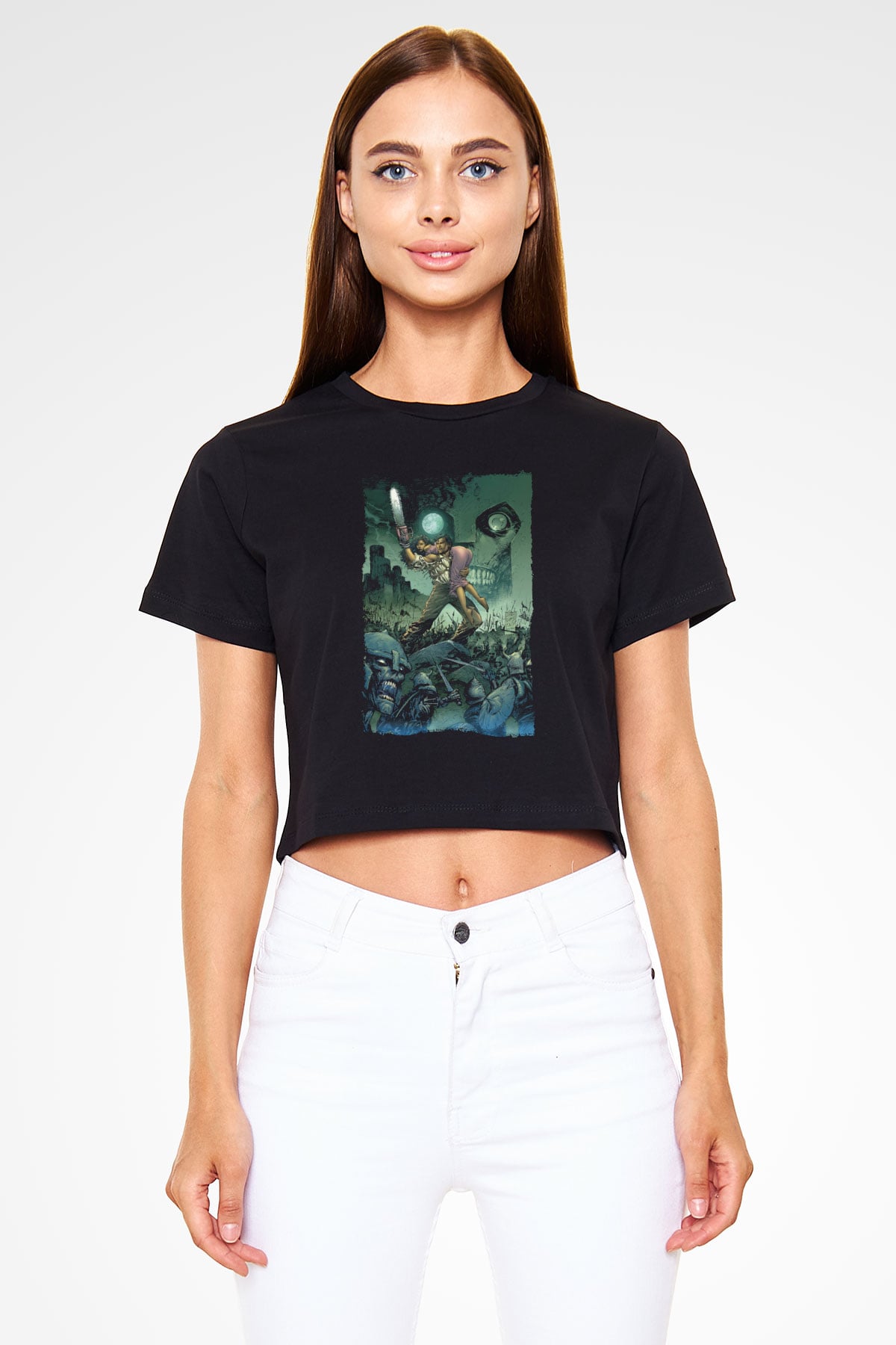 Army of Darkness Siyah   Crop Top Tişört