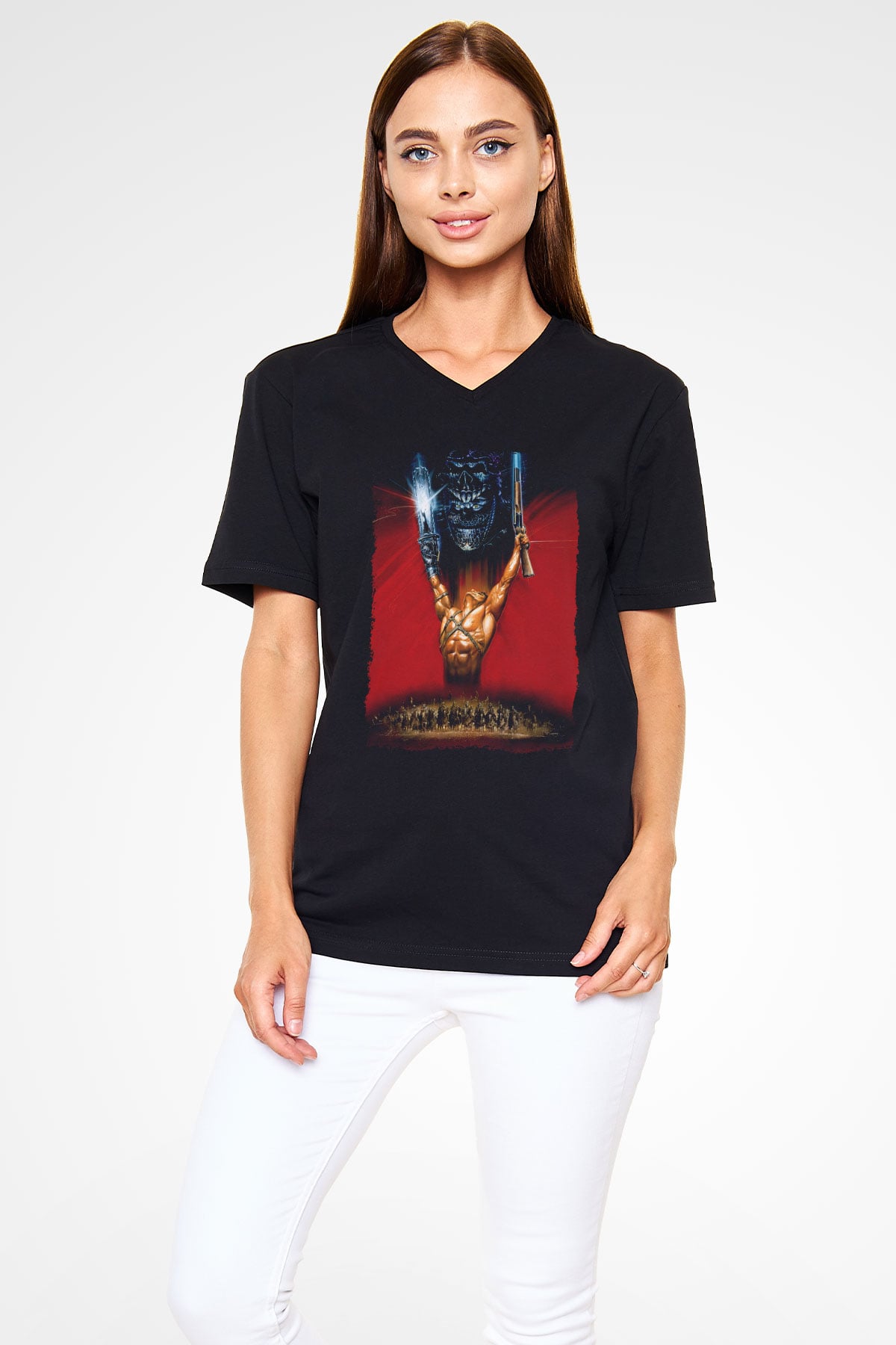 Army of Darkness Siyah Unisex  V Yaka Tişört